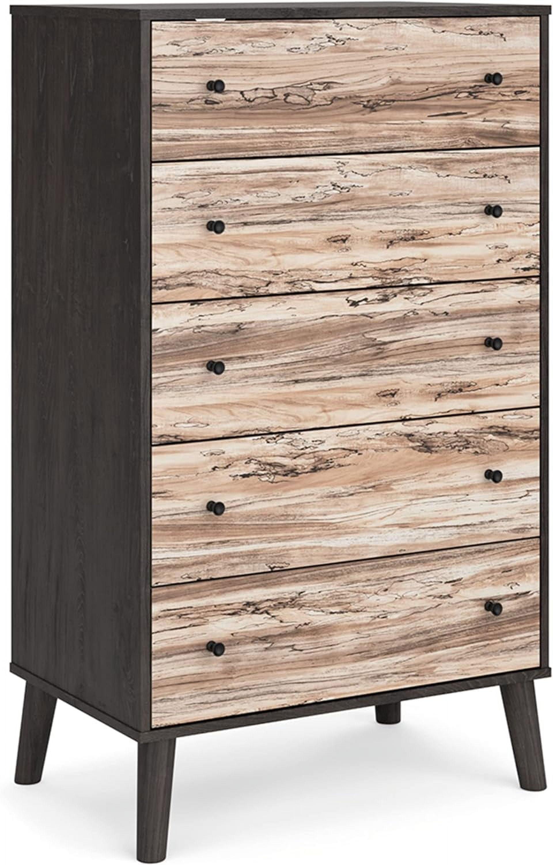 Piperton Two-Tone 5-Drawer Chest with Charcoal and Sugarberry Finish