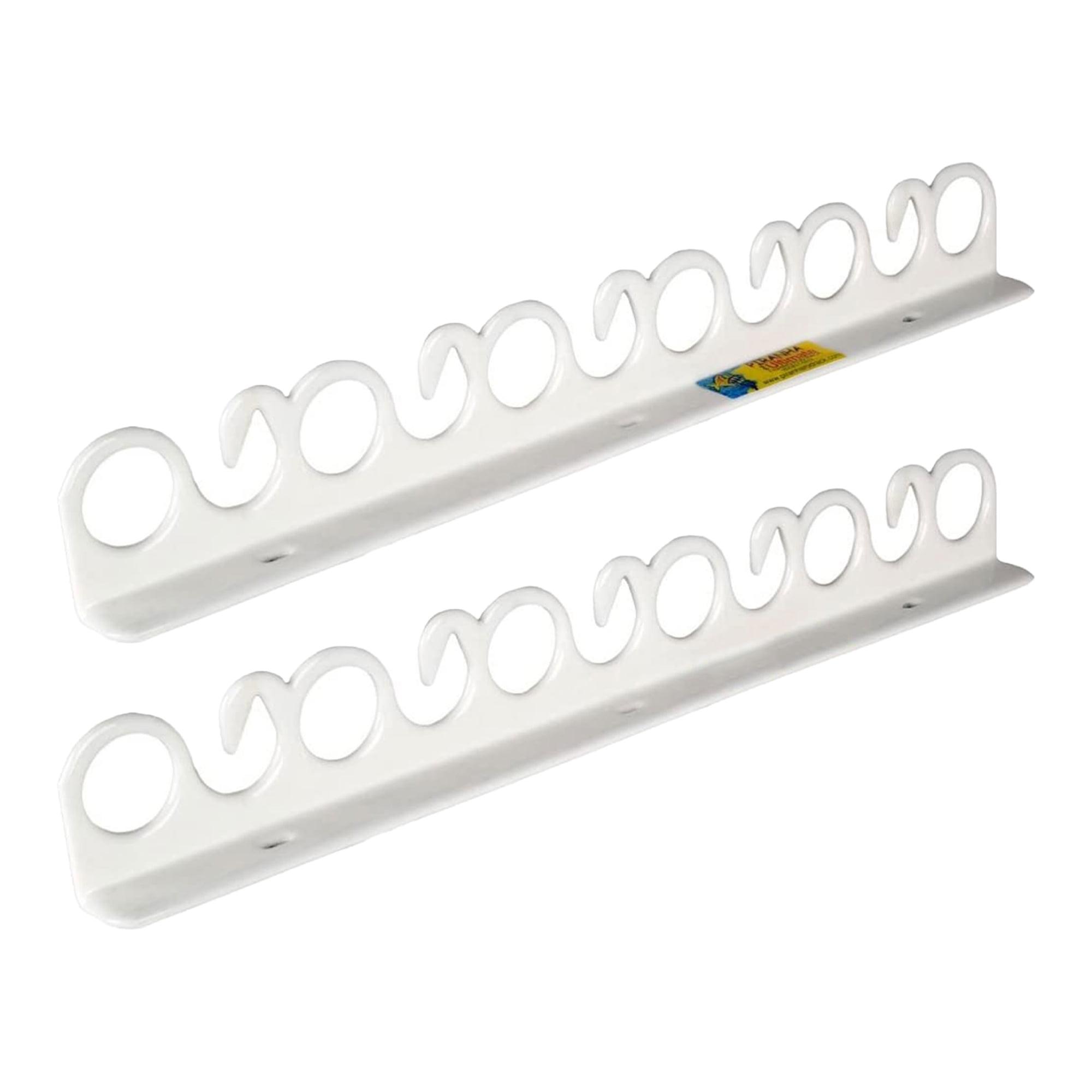 Piranha FD011 Original Vinyl Coated Steel Indoor Outdoor Compact Overhead and Wall Mount Fishing Rod Rack with Installation Hardware, Holds 11 Rods