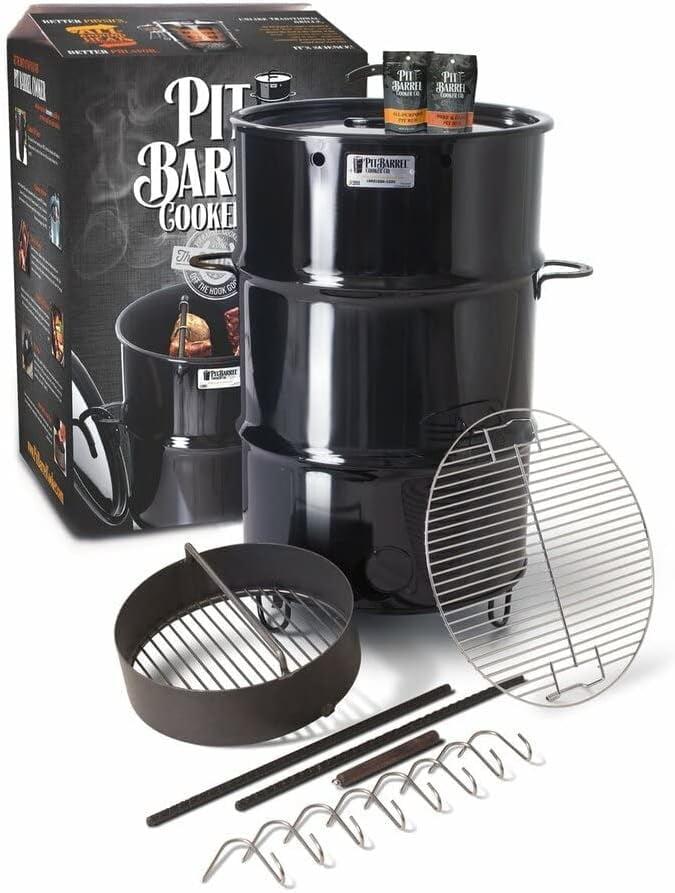 Classic Black 18.5 Inch Porcelain Drum Smoker with Accessories