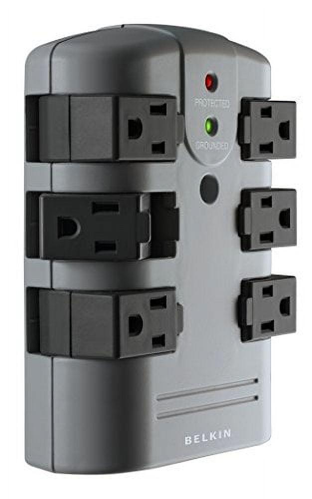 6-Outlet Pivot Plug Surge Protector Wall Mounted Power Strip