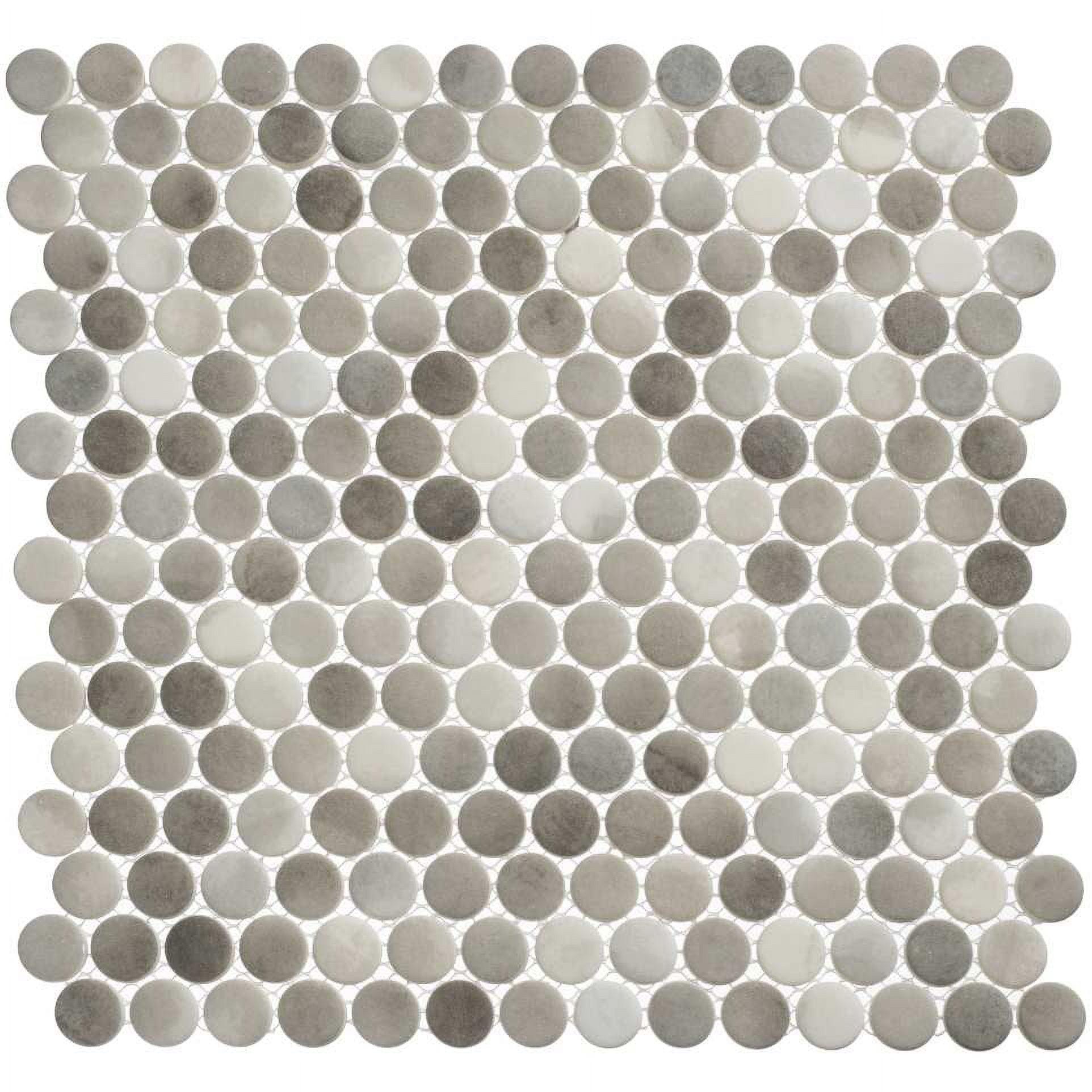 Pixie 0.75" x 0.75" Gray and White Glass Mosaic Tile Sample