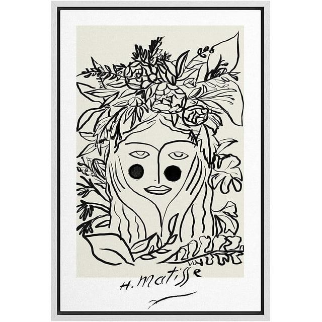 SIGNLEADER Abstract Black Floral Woman Artwork Modern Wall Art Framed Canvas by Henri Matisse Painting Print