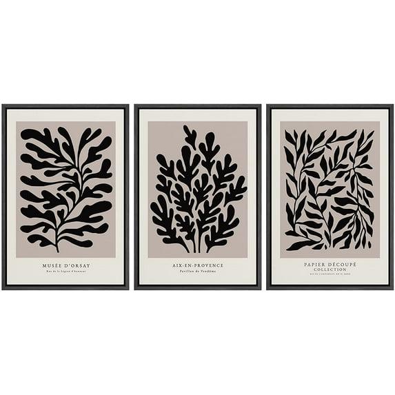 SIGNLEADER " Papier Decoupe Collection French Retro Art Decor Flower Plants " by Henri Matisse 3 - Pieces