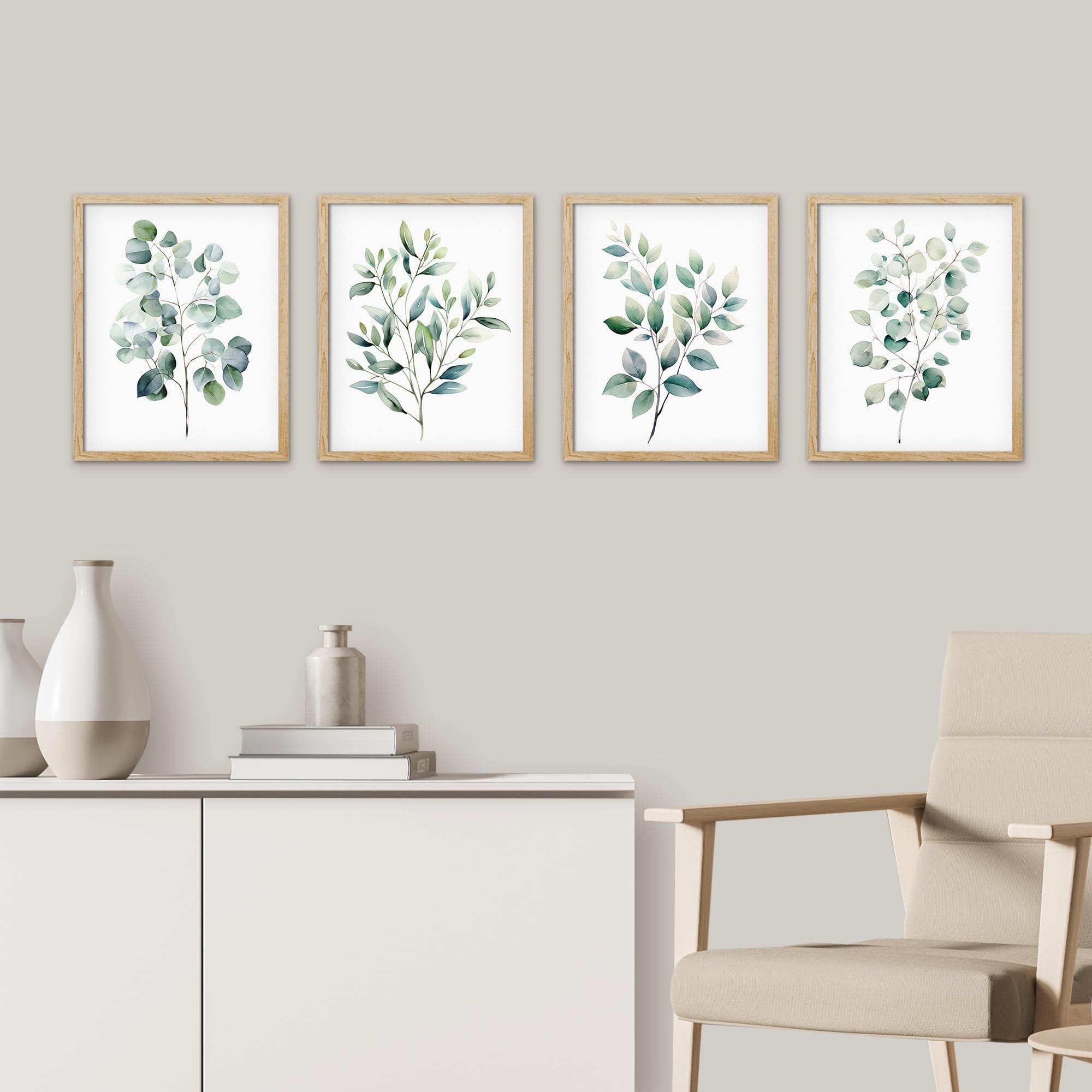 IDEA4WALL Minimal Botanical " IDEA4WALL Framed Forest Wildflower Collage Wall Art, Set Of 4 Floral Botanical Print Wall Decor Prints, Nature Wilderness Wall Decor For Living Room, Bedroom " 4 - Pieces