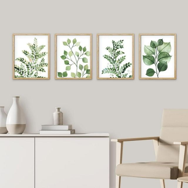 IDEA4WALL Minimal Botanical " IDEA4WALL Framed Forest Wildflower Collage Wall Art, Set Of 4 Floral Botanical Print Wall Decor Prints, Nature Wilderness Wall Decor For Living Room, Bedroom " 4 - Pieces