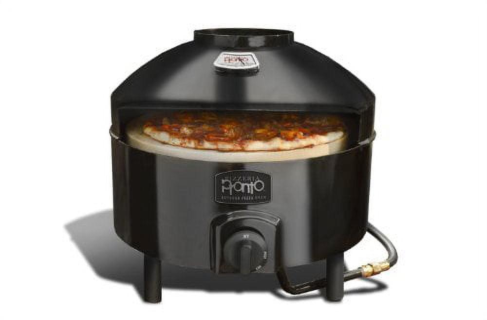 Pizzeria Pronto Portable Black Stainless Steel Outdoor Pizza Oven