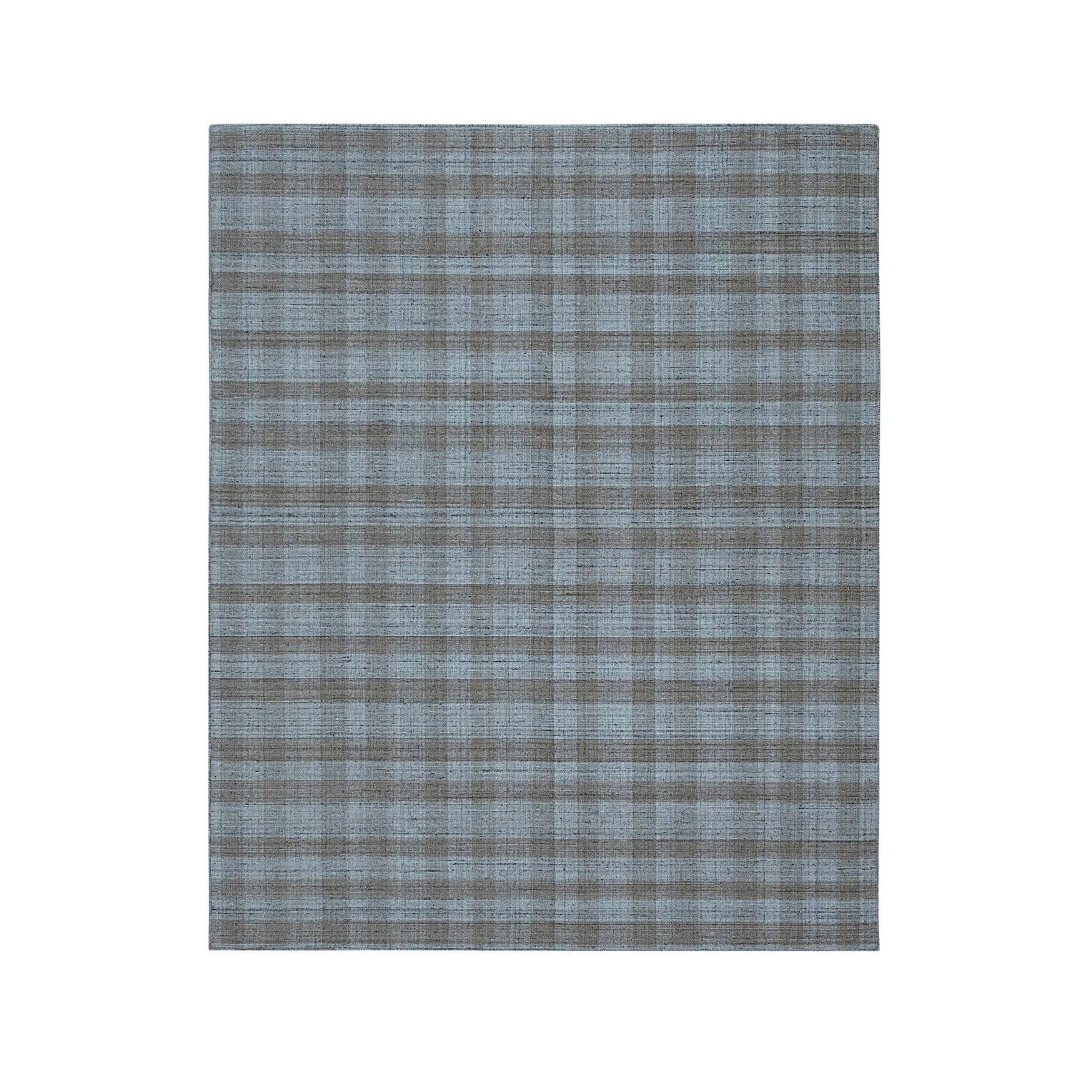 Plaid Elegance Hand-Woven Wool Rug