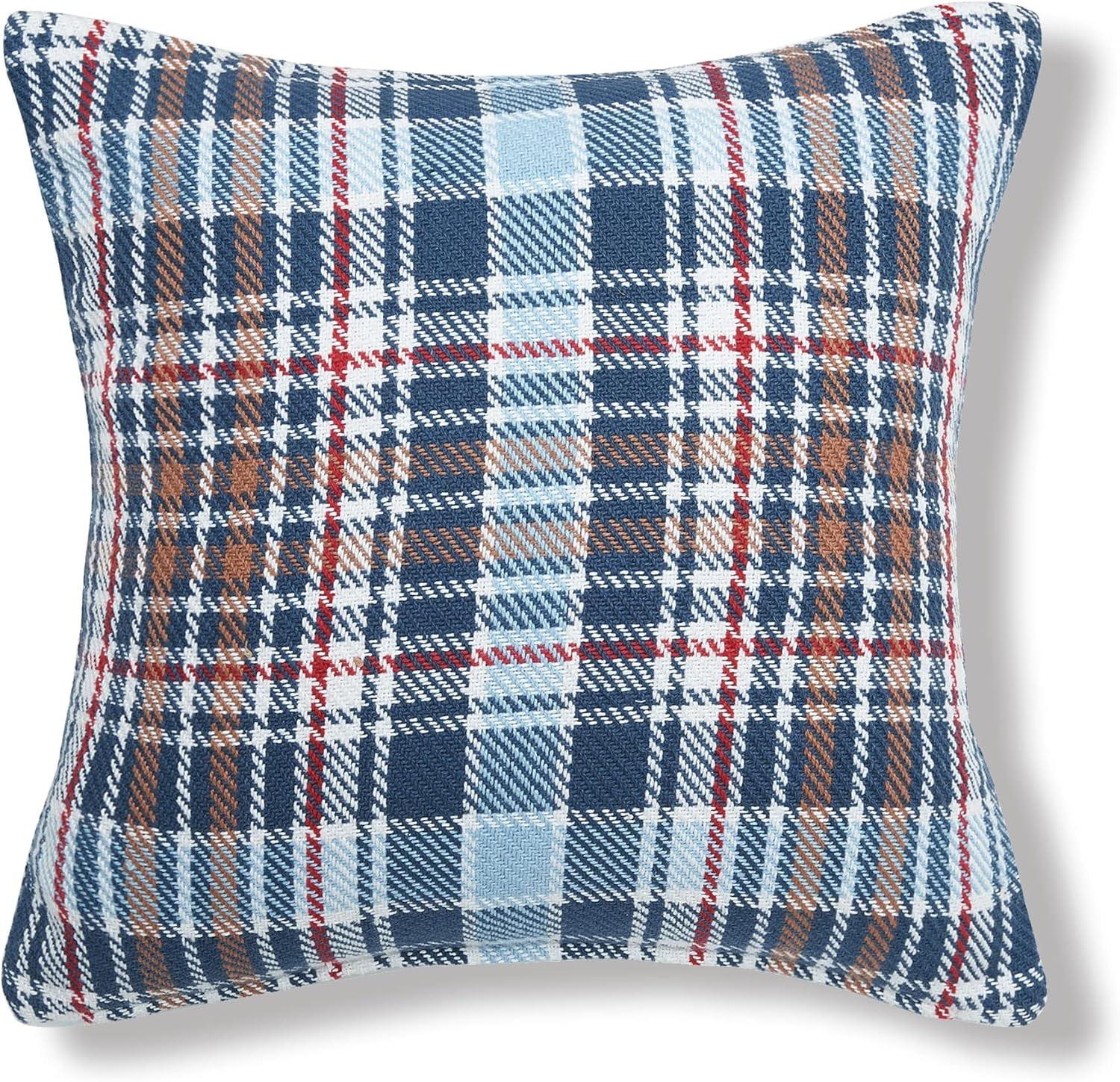 Plaid Cotton Throw Pillow