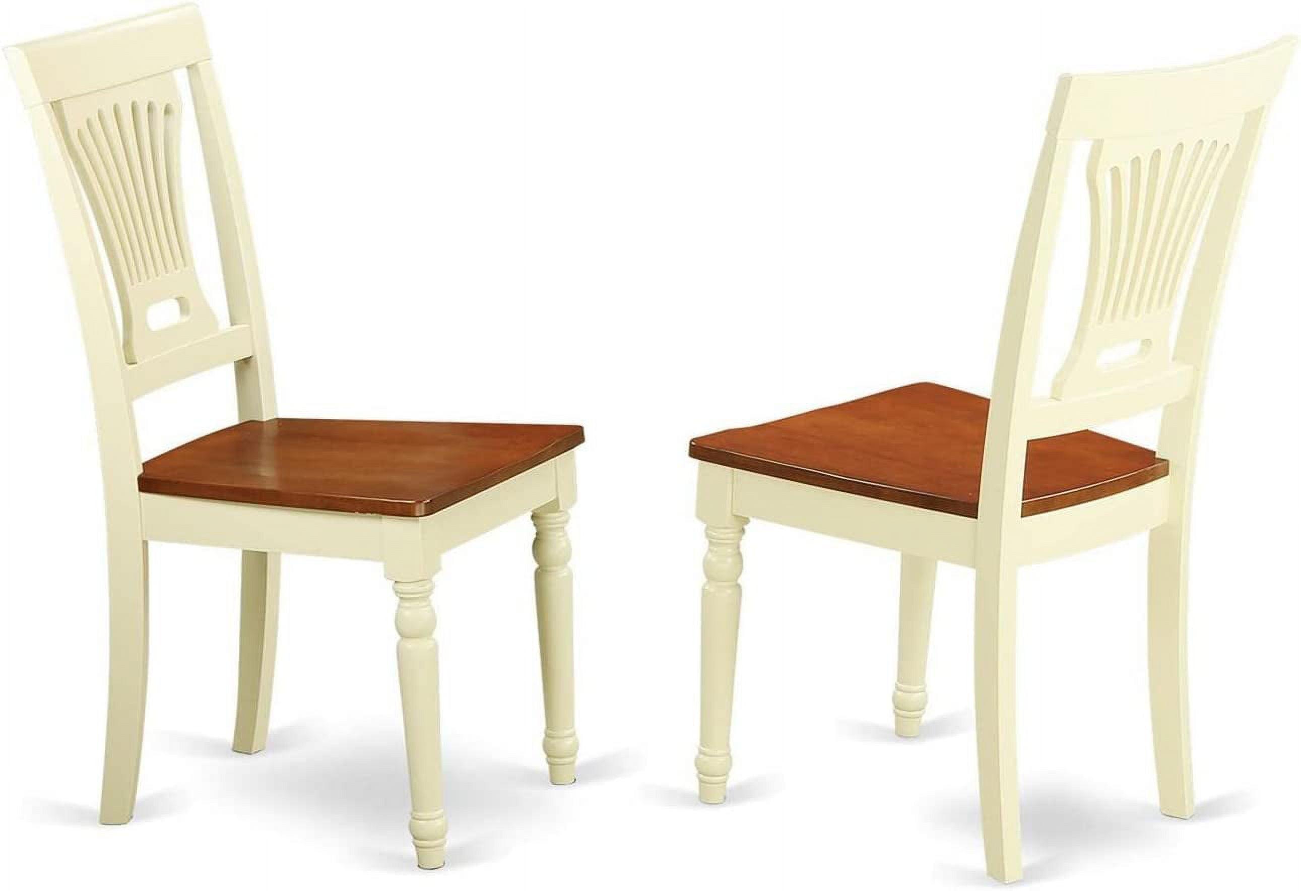 Buttermilk Cream & Cherry Finish Modern Dining Chairs, Set of 2