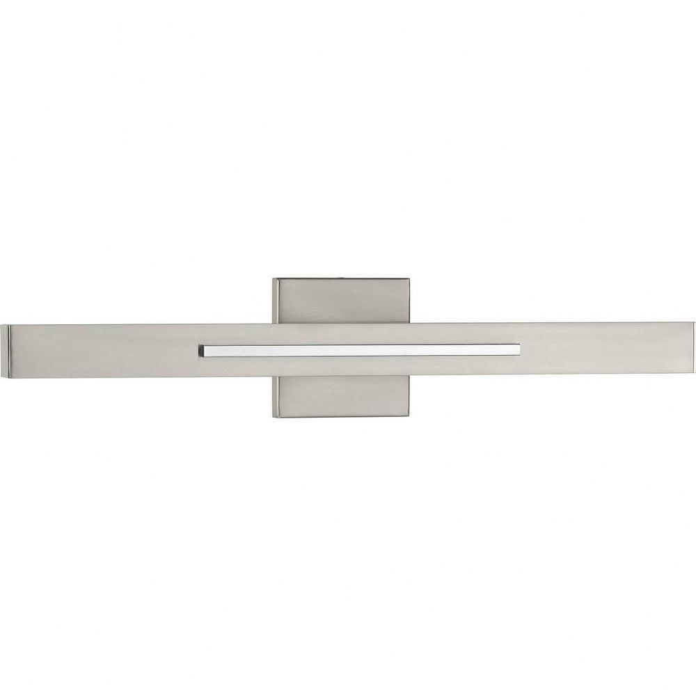 Progress Lighting Planck 2-Light LED Wall Sconce, Brushed Nickel, White Shade