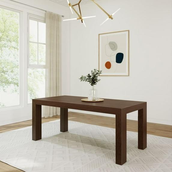 Plank+Beam 72" Modern Dining Table for 6, Solid Wood Rectangular Dining Table for Kitchen/Dining Room, Walnut Wirebrush
