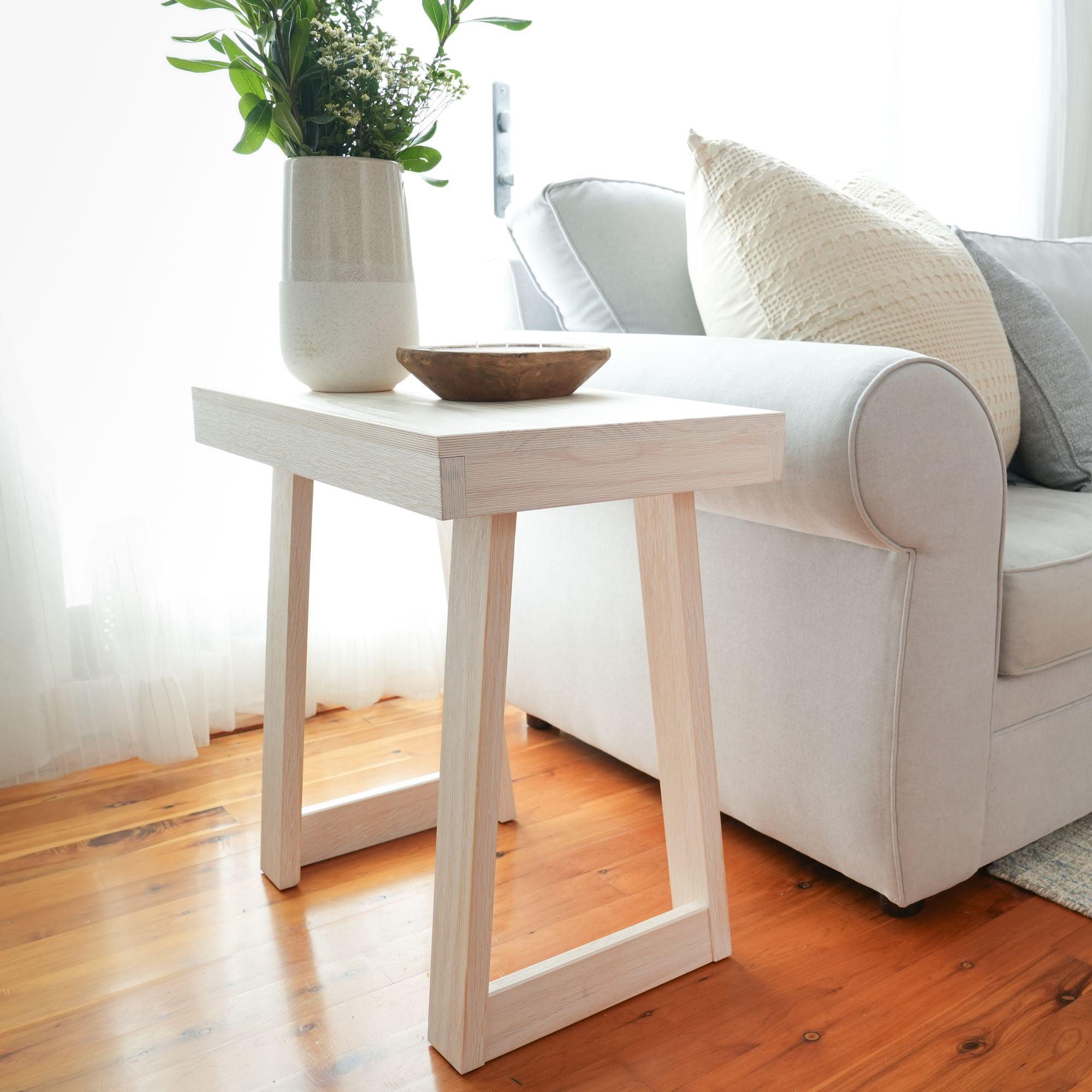 Plank+Beam Side Table for Living Room, Farmhouse Style Solid Wood Rectangular End Table, Corner Table for Small Spaces, 25"