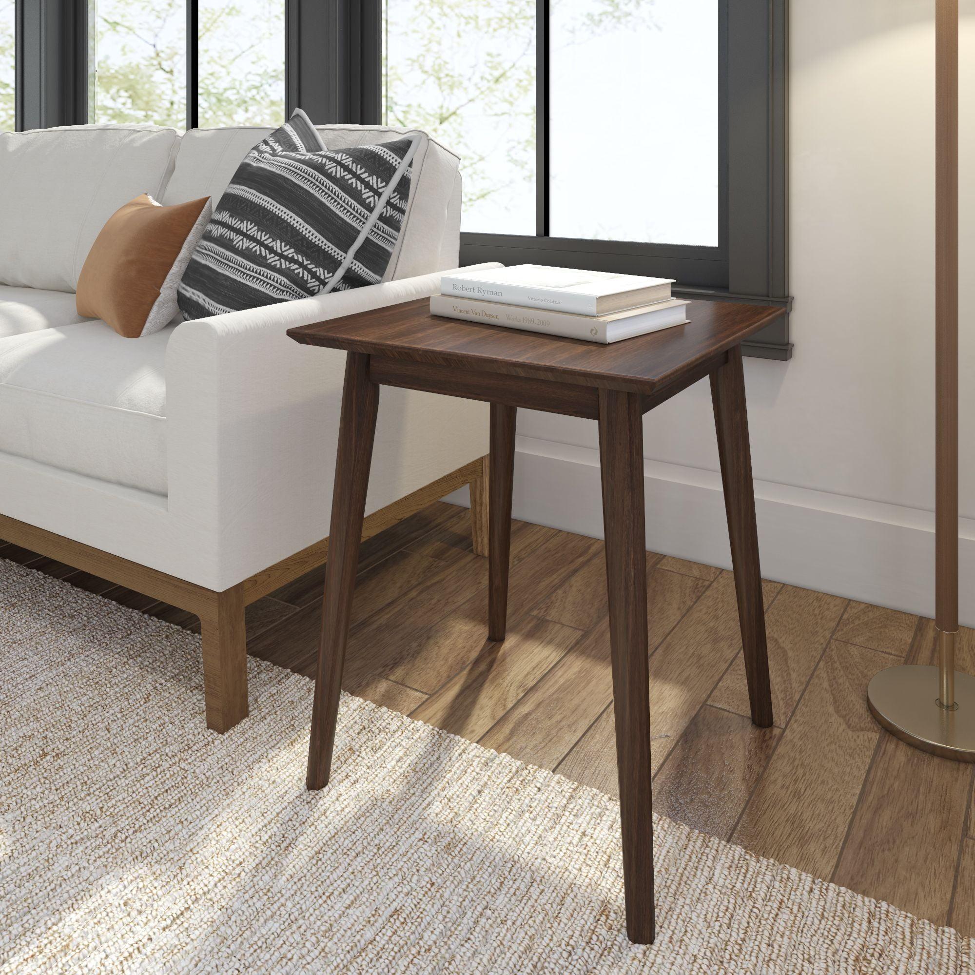 Plank+Beam Mid Century Modern Square Side Table, Couch Side Table, Small End Table For Office Space, Wooden Accent Table