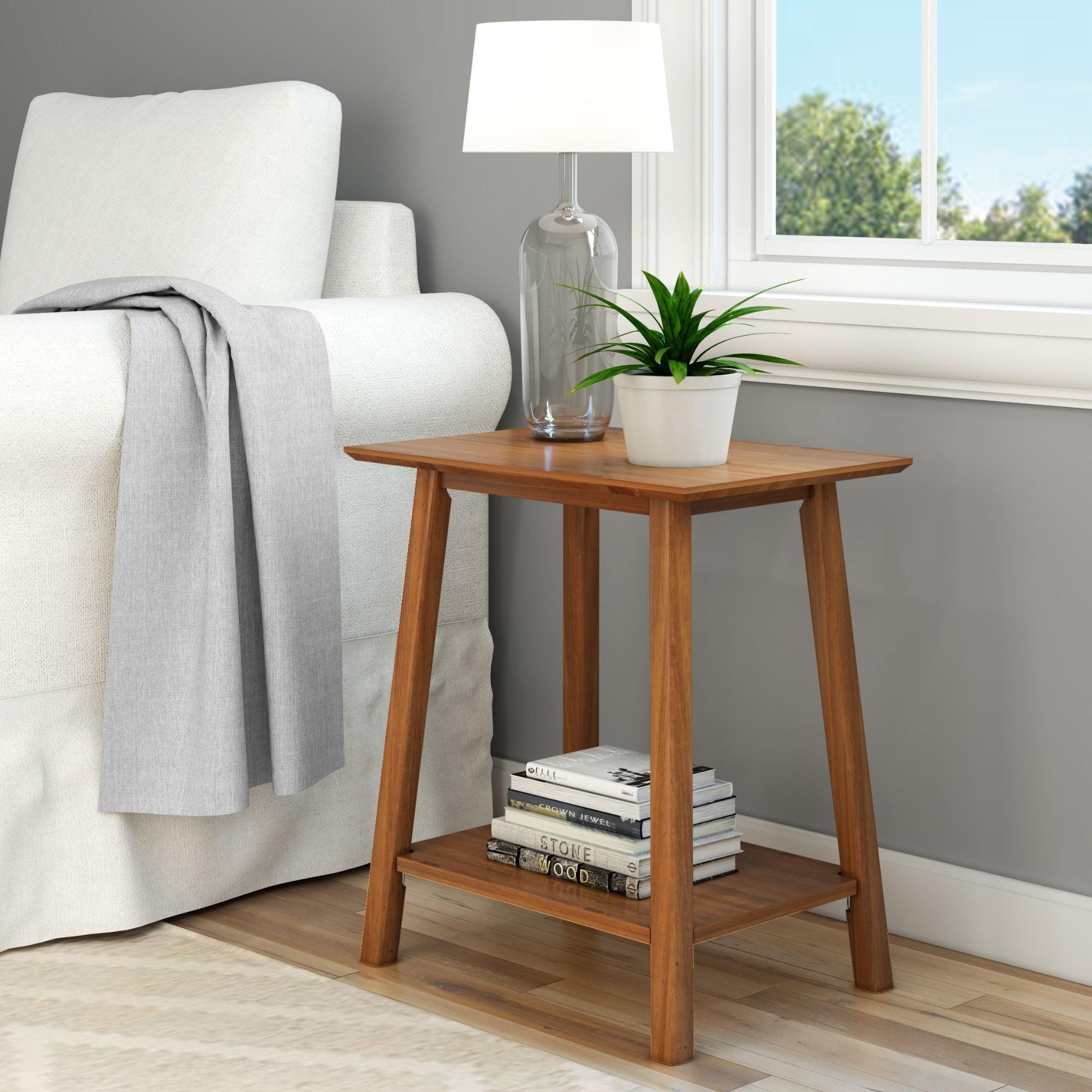 Plank+Beam Nightstand, Solid Wood Mid-Century Modern Bedside Table for Bedroom
