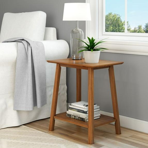 Plank+Beam Nightstand, Solid Wood Mid-Century Modern Bedside Table for Bedroom