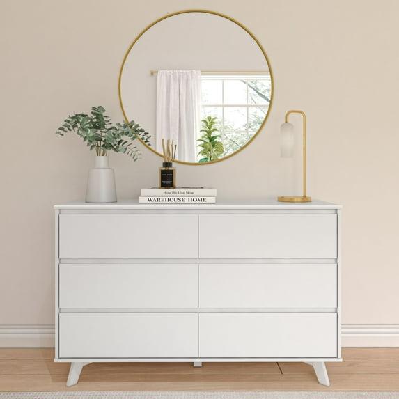 Plank+Beam Solid Wood Scandinavian 6-Drawer Dresser, White