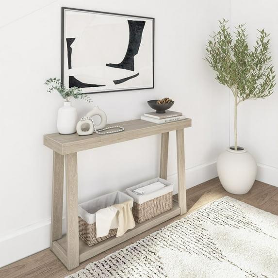 Wildon Home® Plank+Beam Solid Wood Console Table, Sofa Table, Narrow Entryway Table For Hallway, Behind The Couch, Living Room, Foyer, Easy Assembly, Seashell | Wayfair