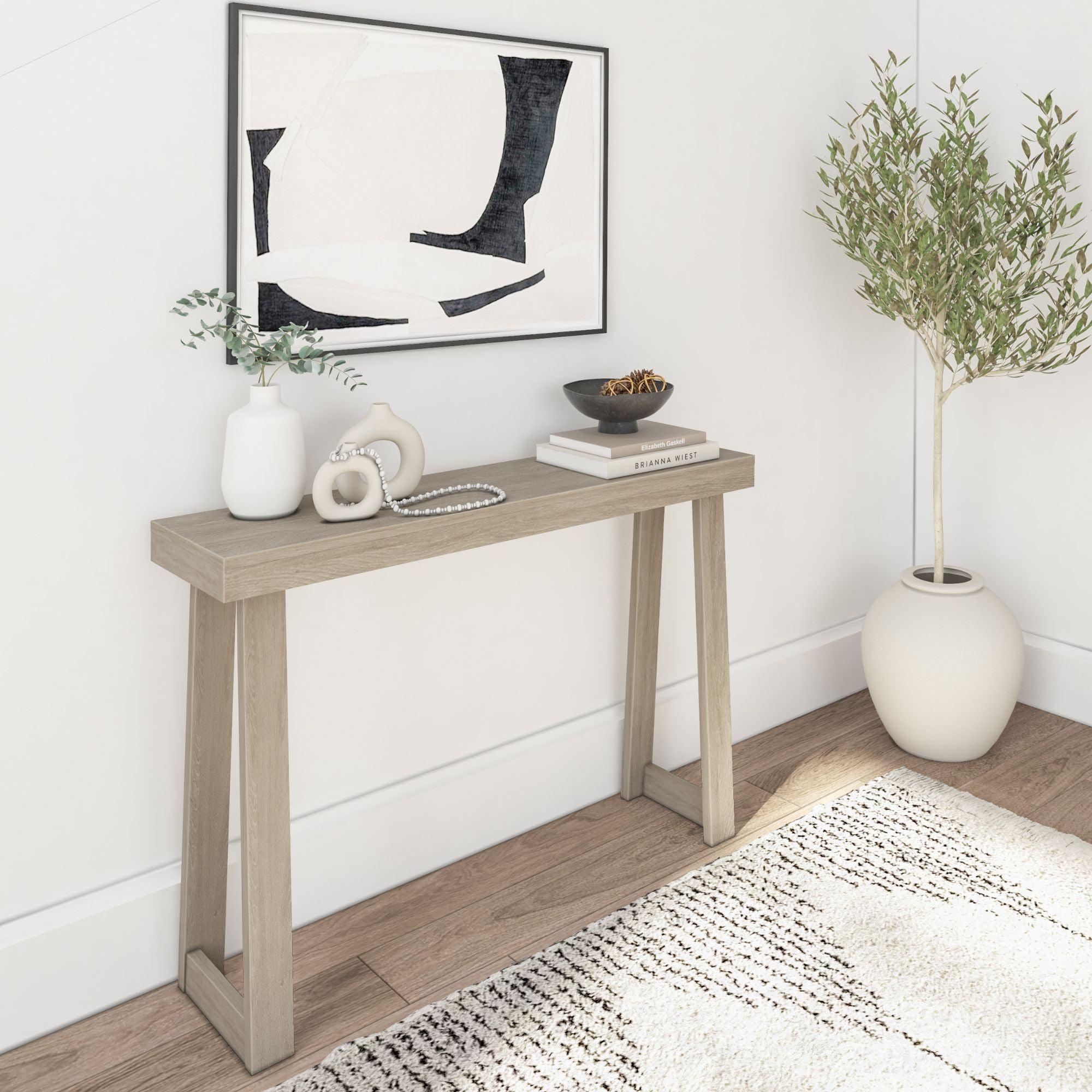 Plank+Beam 46" Classic Console Table, Solid Wood Entryway Table, Foyer Tables, Narrow Console Tables, Seashell