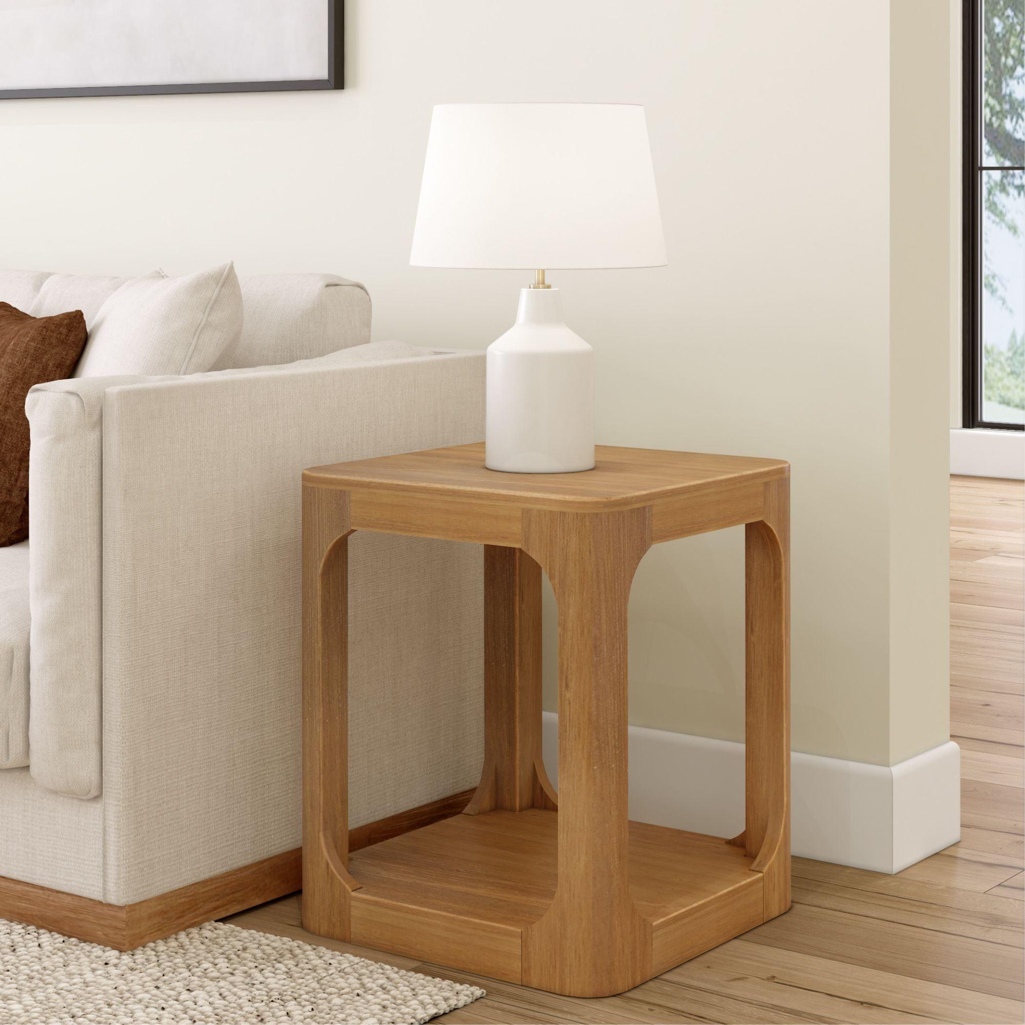 Plank+Beam Square Side Table with Shelf, Side Table for Living Room, End Table with Storage, 20"