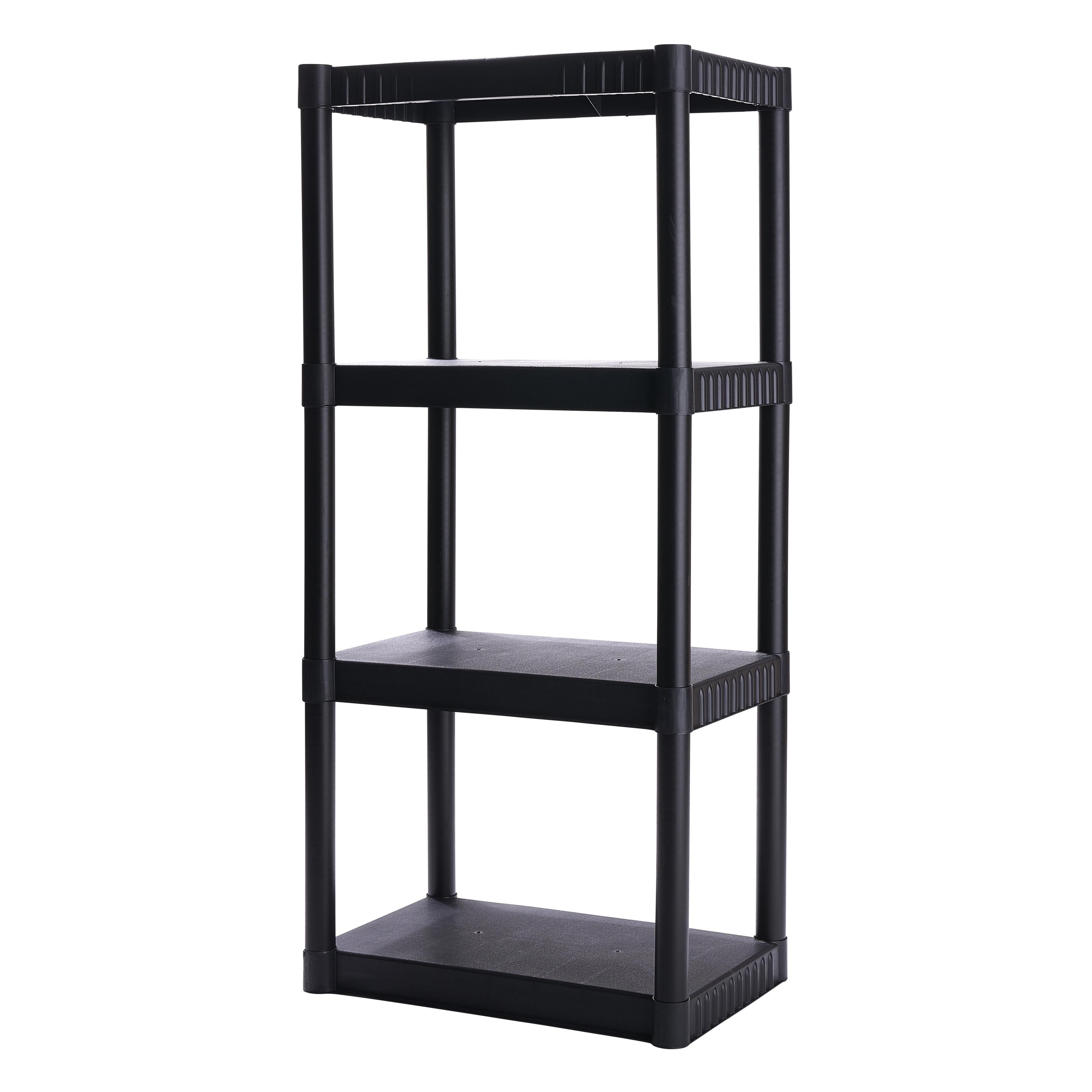 Plano 4-Shelf Standard Duty Plastic Storage Shelves, 48” x 21” x 14”, 200lb Capacity