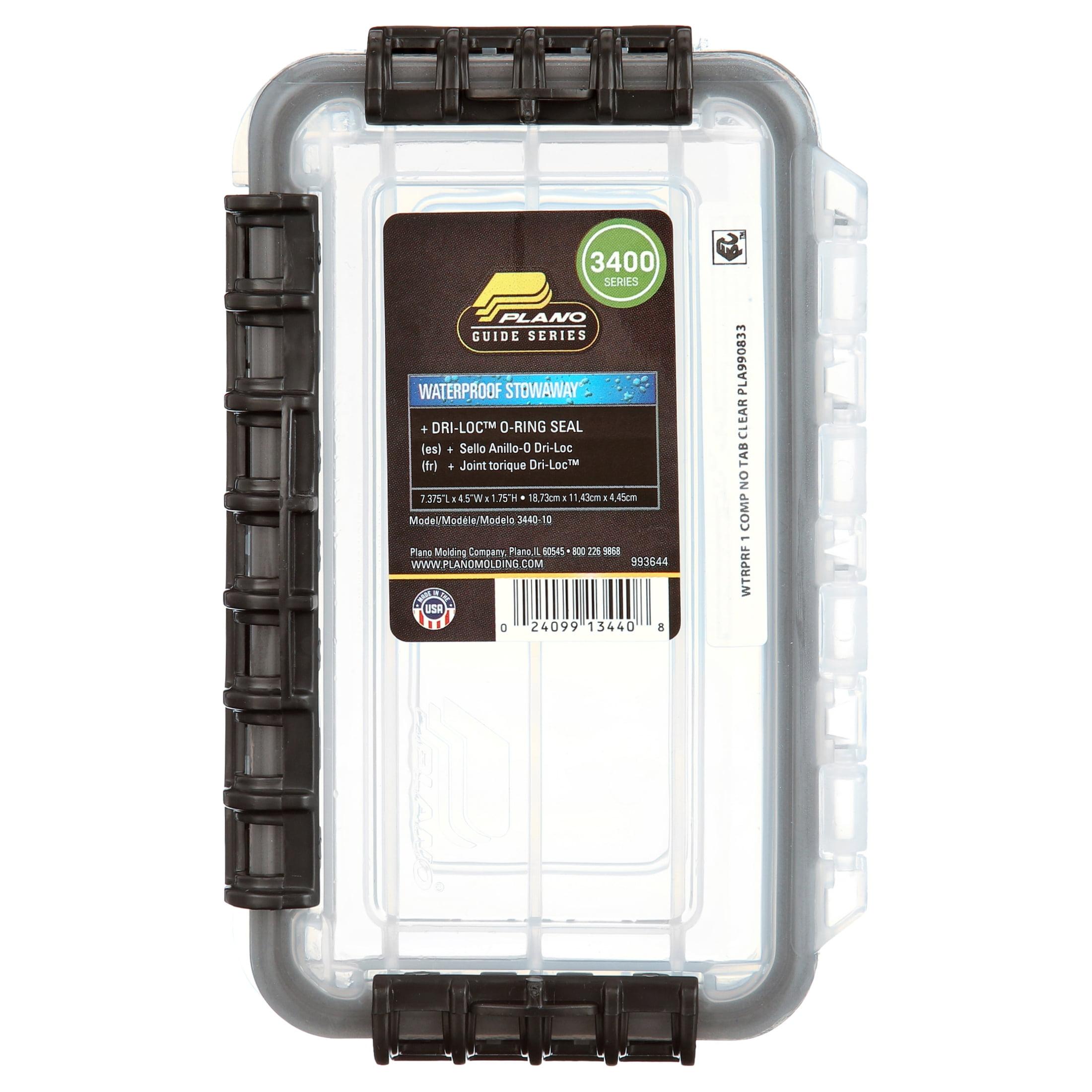 Plano Fishing 3400 Series Waterproof, Resistant to Wear & Tear Stowaway Tackle Box, Clear