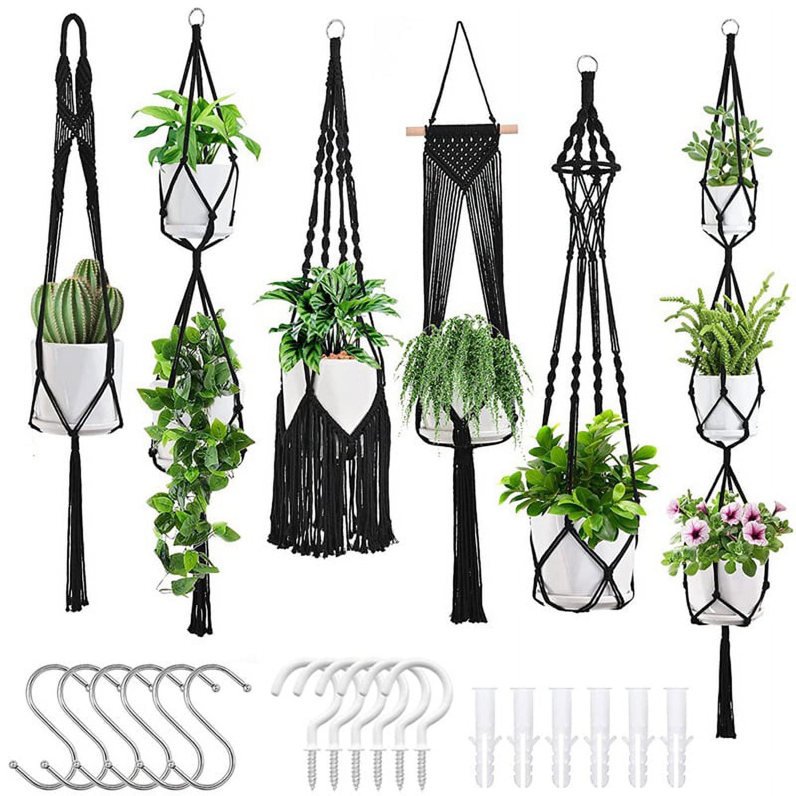 Plant Hangers, 6Pack Hanging for Indoor Plants W/Hangers Kit Handmade Macromay Plant Hangers Indoor Flower Pots