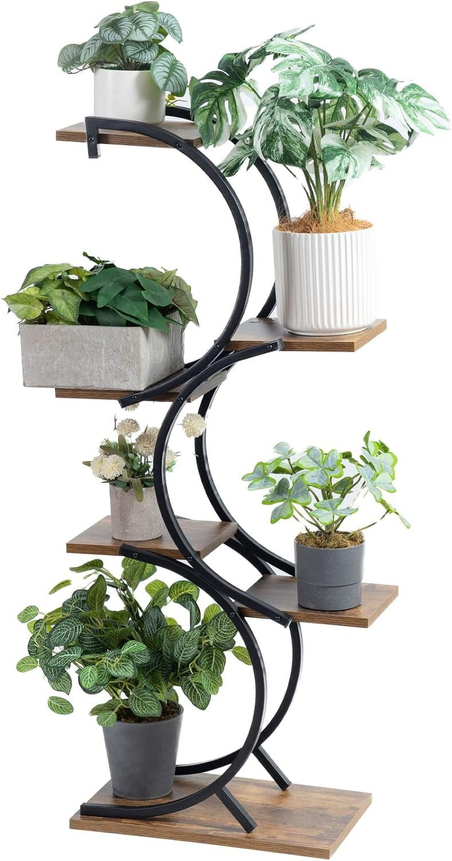 CHPHI Plant Stand Indoor 6-Tier wrought iron Plant Stand Green Indoor Tiered Use Office Home Decor, Flower Pot Holder Shelf for Living Room, Patio, Balcony