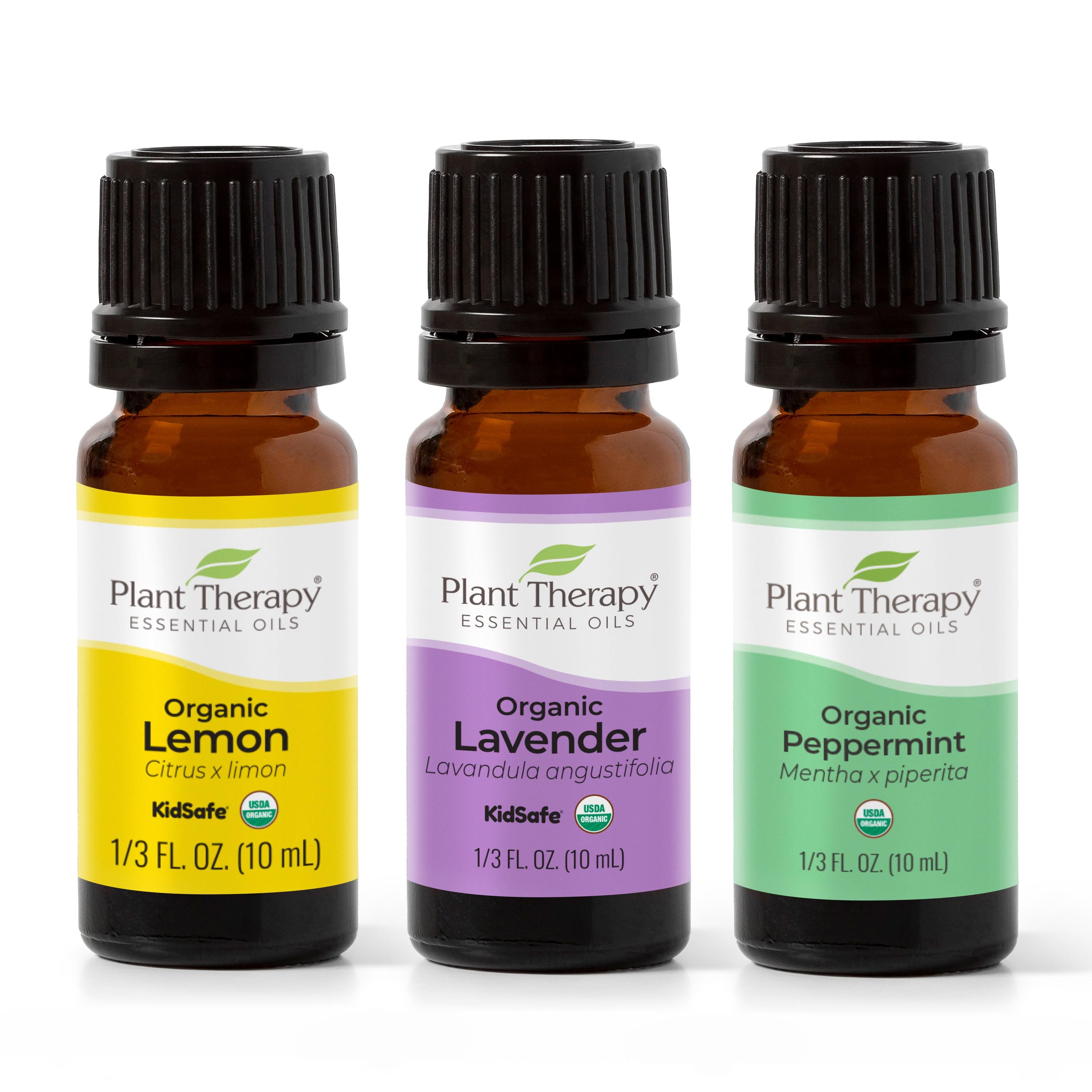 Organic Lemon Lavender Peppermint Essential Oil Trio Set