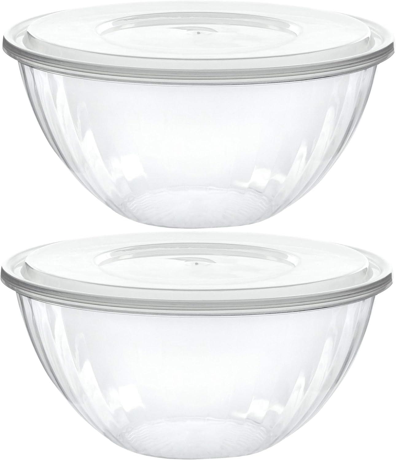 PLASTICPRO Plastic Bowls with Lids 48 oz Disposable Containers with Lids, 2 Pack