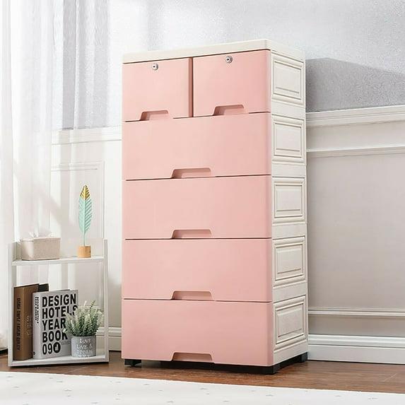 Plastic Storage Dresser Bedroom 6 Drawer Clothes Organizer Tower Cabinet Office