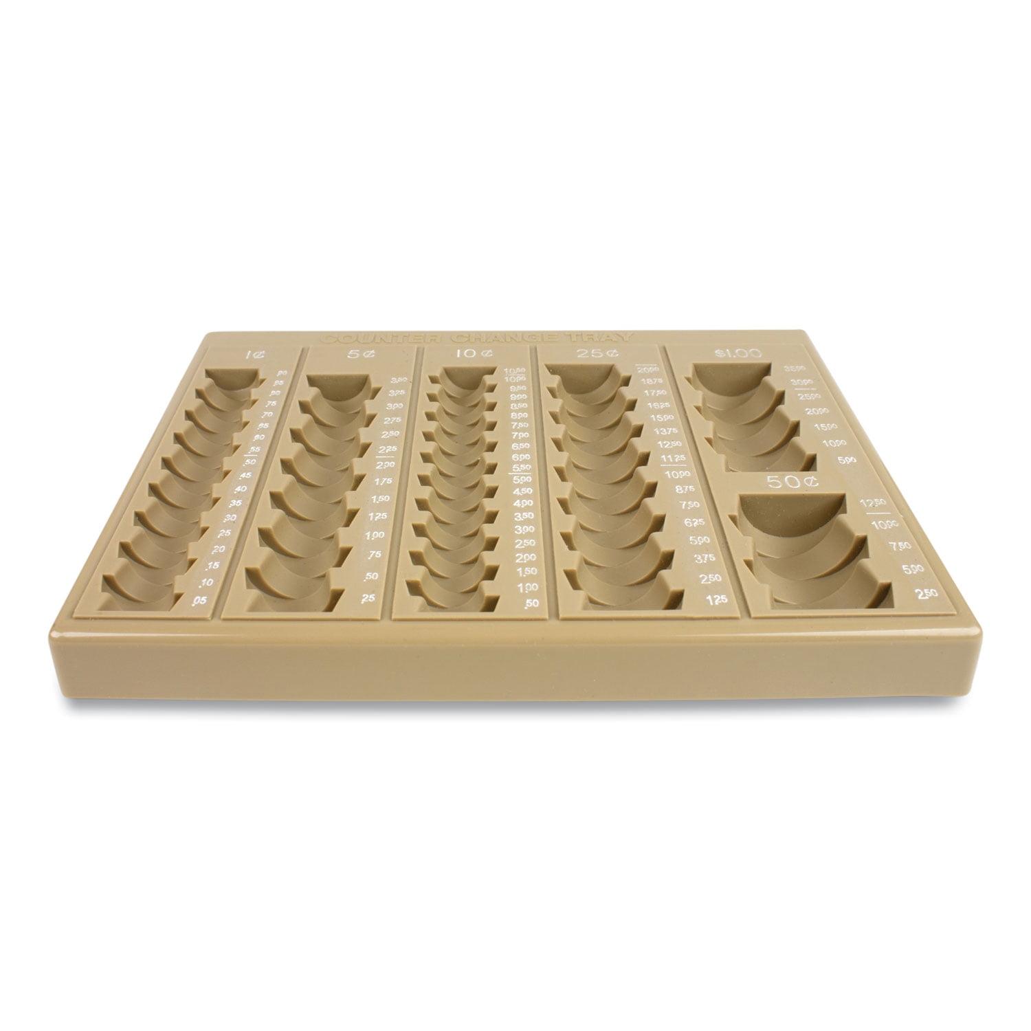 ControlTek, CNK500025, 6-Denomination Self Counting Loose Coin Tray, 1 Each, Tan