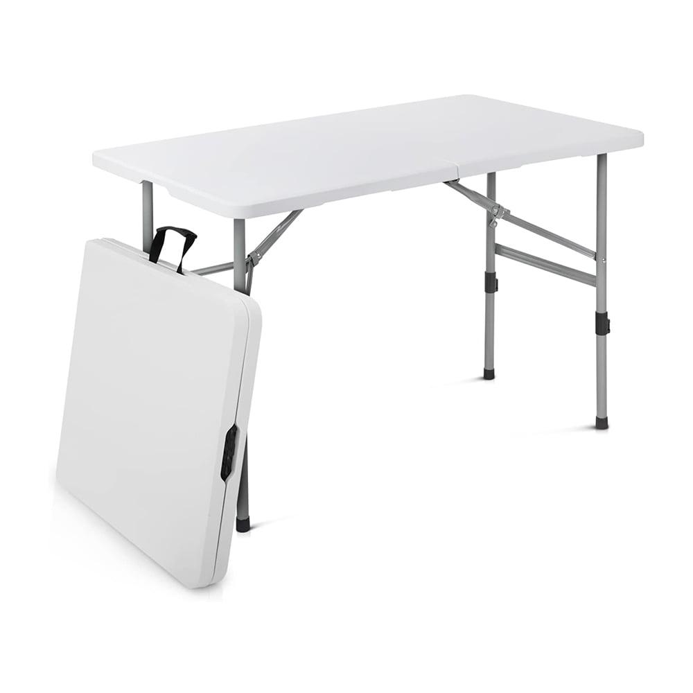 White Adjustable Height Portable Folding Table