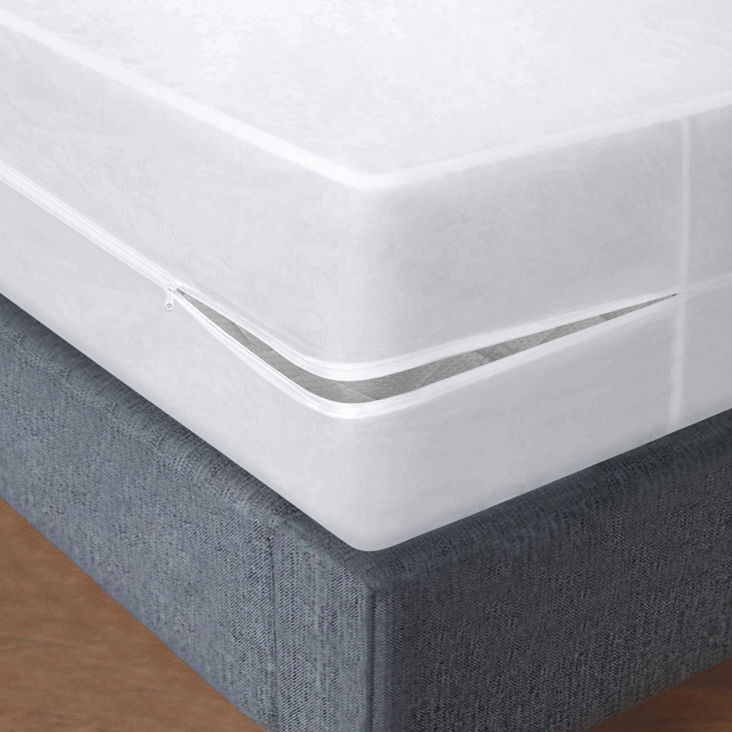 Plastic Mattress Protector Zippered (36"x75"), Waterproof Vinyl Mattress Cover, Heavy Duty Noiseless Mattress Encasement by Blissford