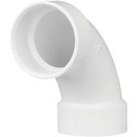 Plastic Pipe Fitting, DWV  Long Sweep Elbow, 90 Degree, PVC, 3-In.