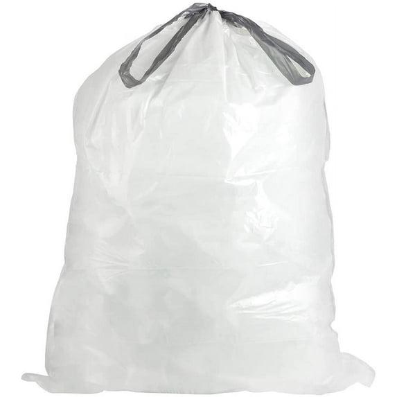 Plasticplace Trash Bags Compatible with simplehuman Code D 5.3 Gallon / 20 Liter White 15.75" x 28" (100 Count)