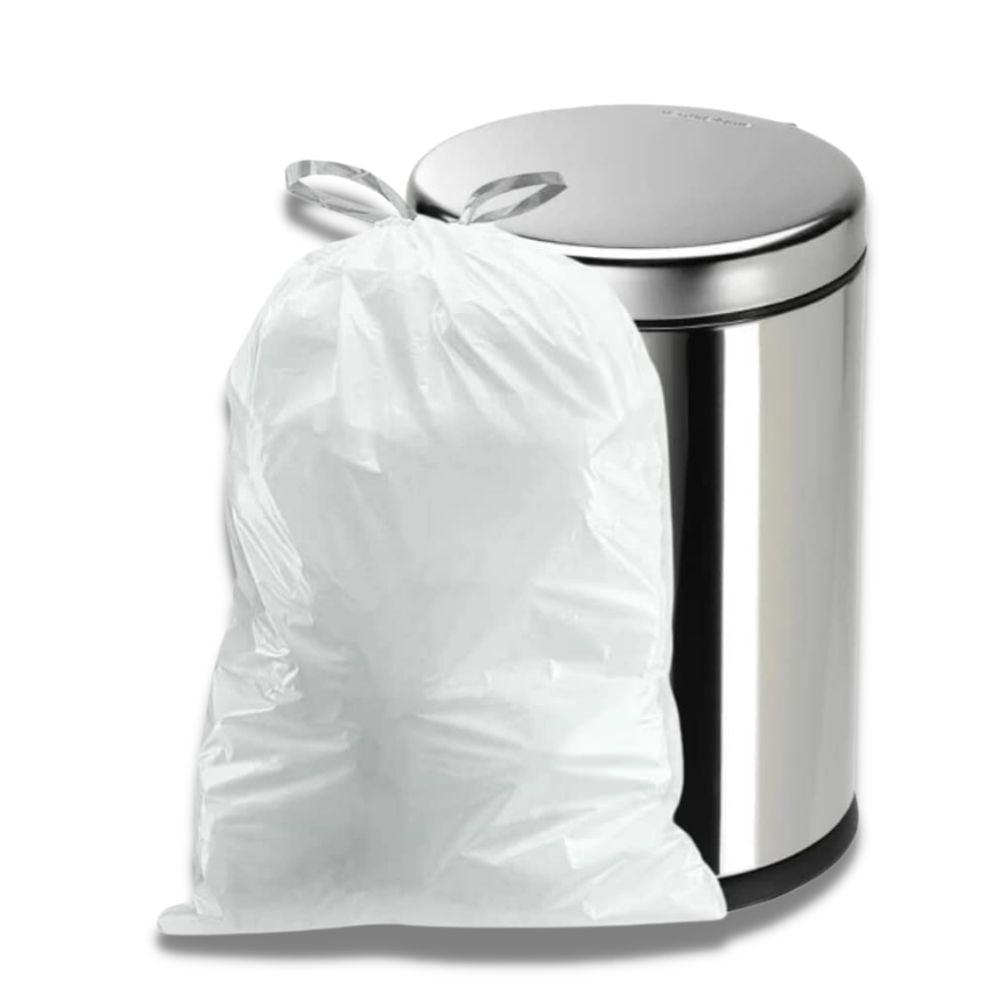 White 4 Gallon Drawstring Trash Bags, 200 Count