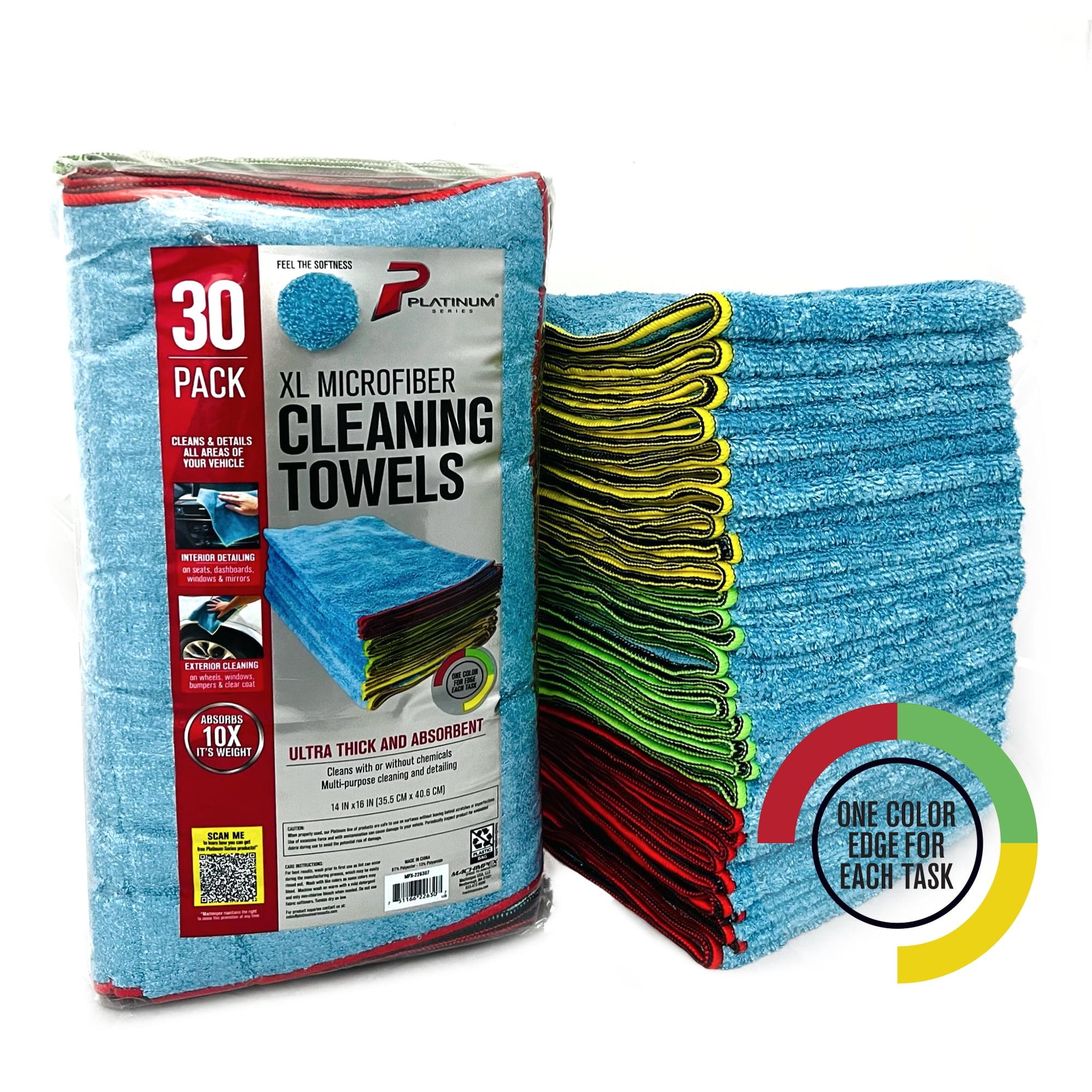 Platinum Series Car Wash XL Multi-Purpose Microfiber Cleaning Towels, 30 Count
