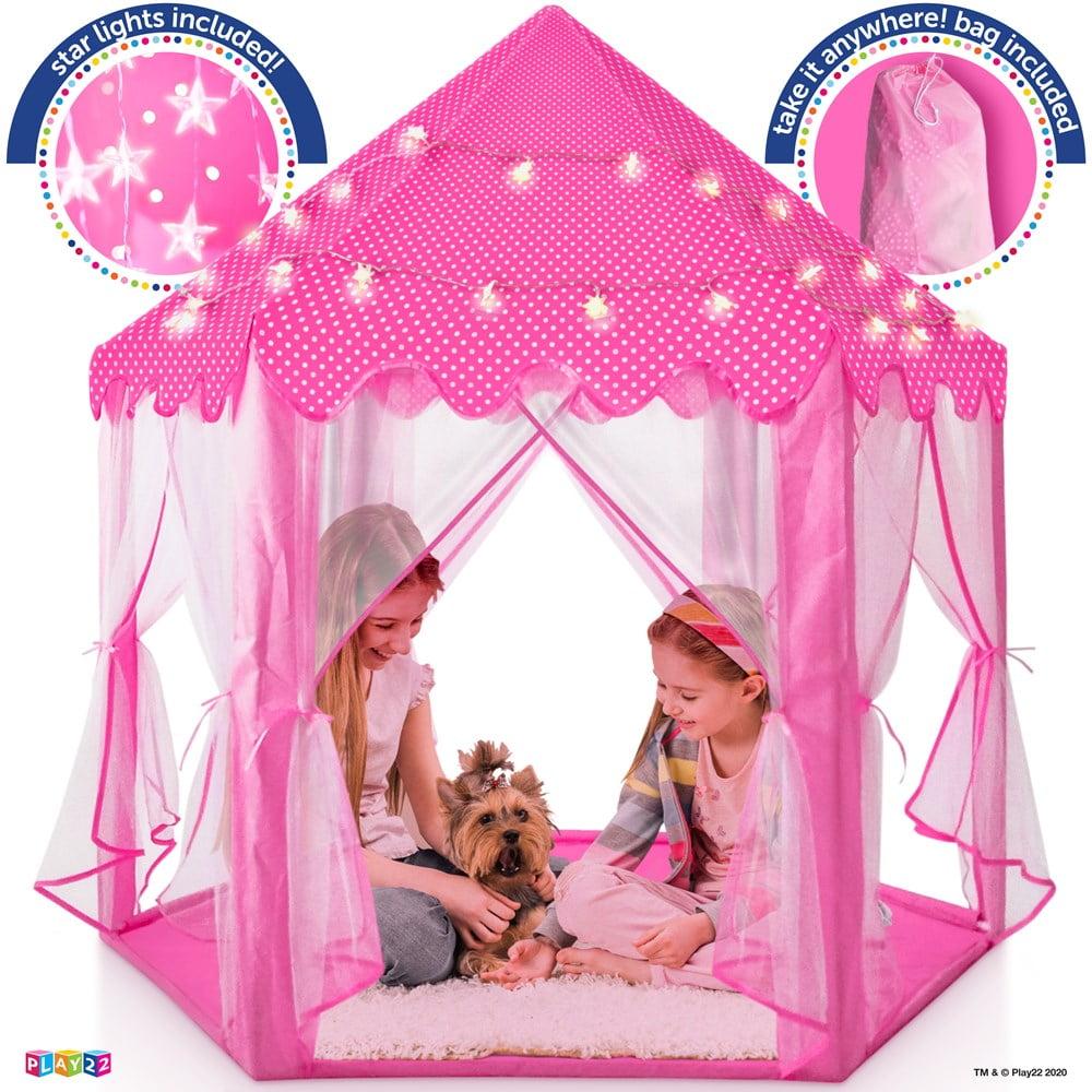 Indoor/Outdoor Fairy Princess Castle Tent, Pink Kids Large Playhouse Tent Kids Play Tent Princess Castle Pink Play Tent House