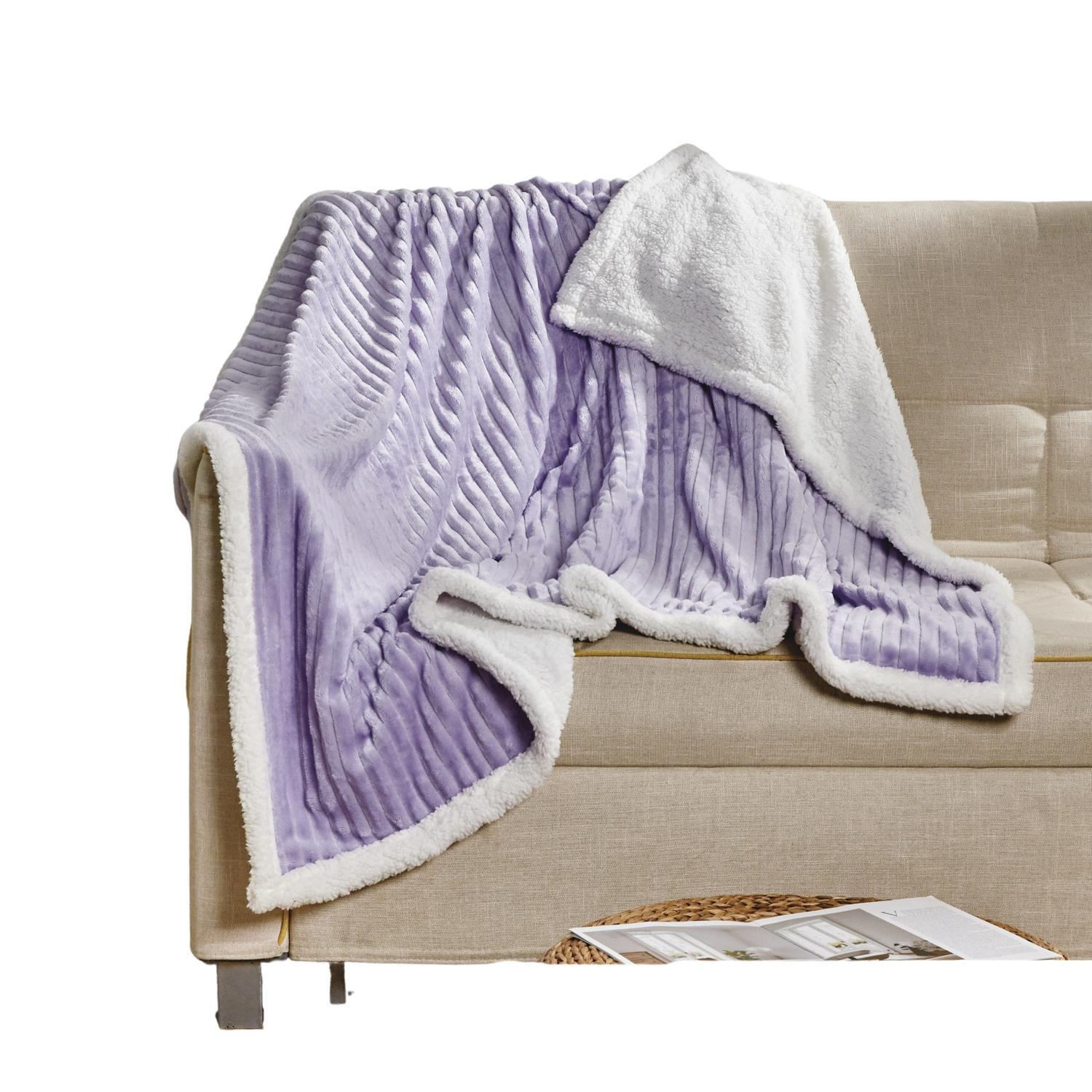 Plazatex Corduroy All Season Decorative Throw Blanket 50" x 60" Lilac