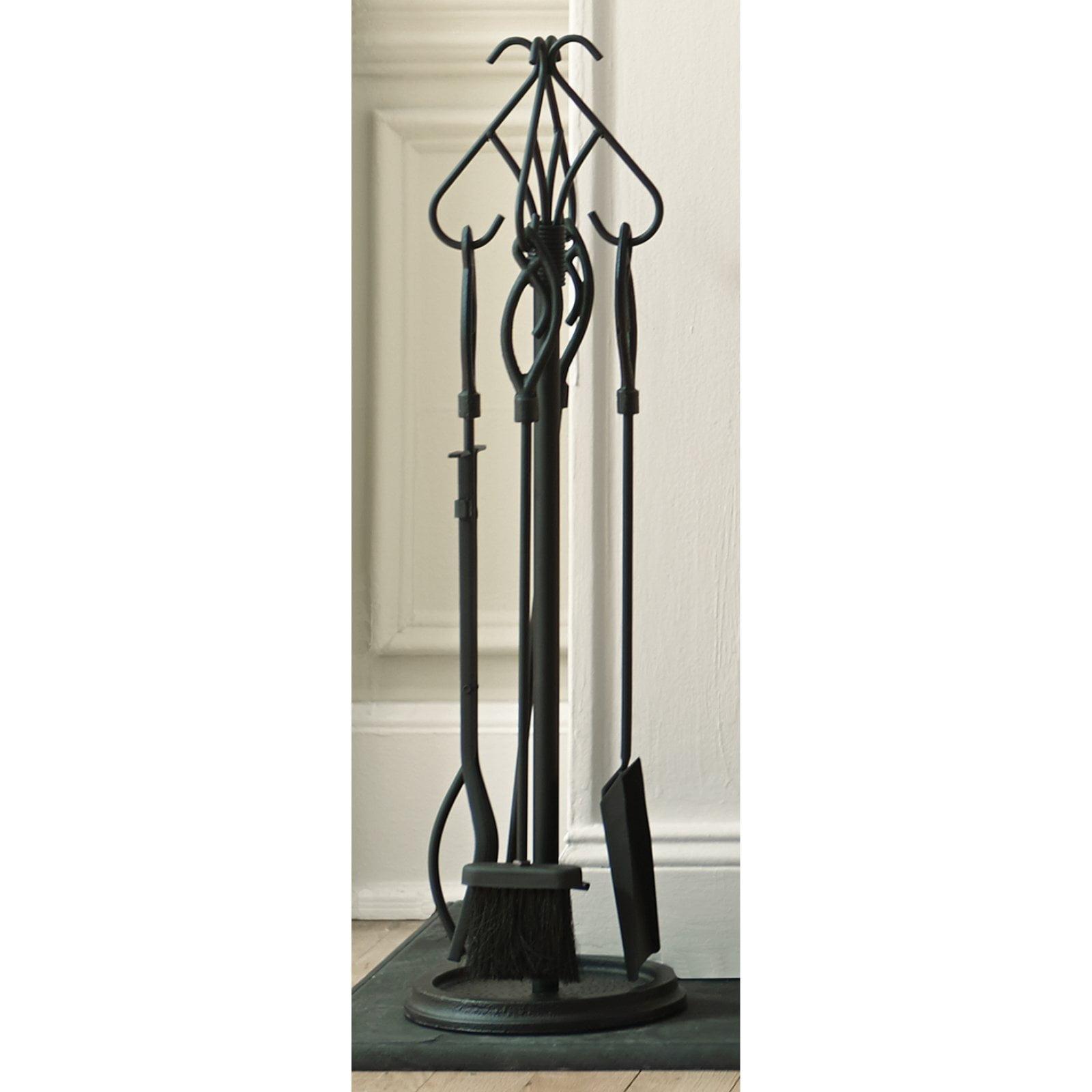 Gothic Black Iron 5-Piece Fireplace Tool Set