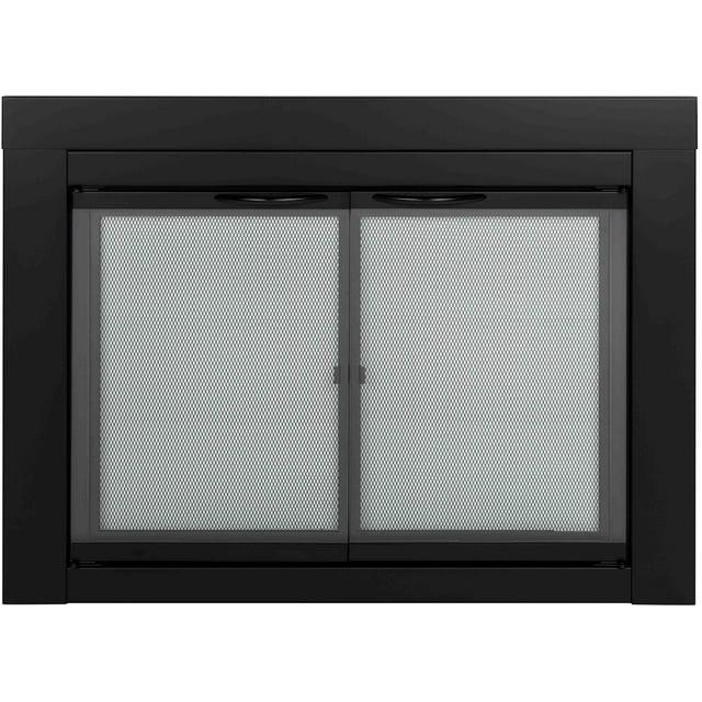 Pleasant Hearth Alpine Black Fireplace Glass Doors - Small