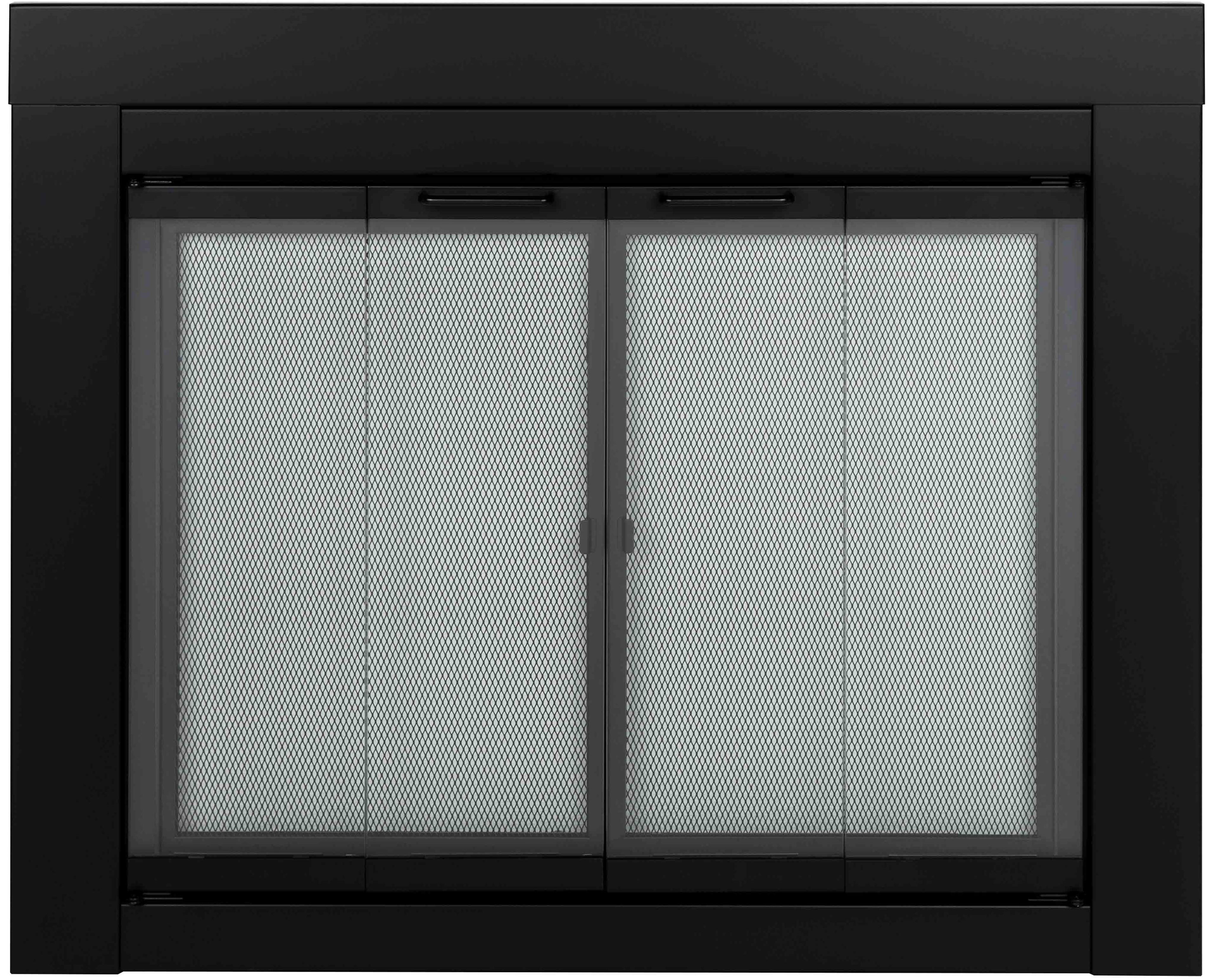 Pleasant Hearth Ascot Black Fireplace Glass Doors - Medium