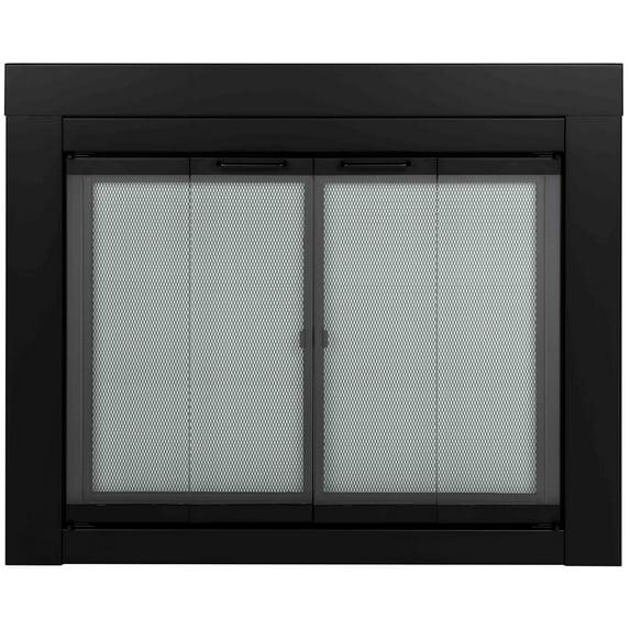 Pleasant Hearth Ascot Black Fireplace Glass Doors - Medium