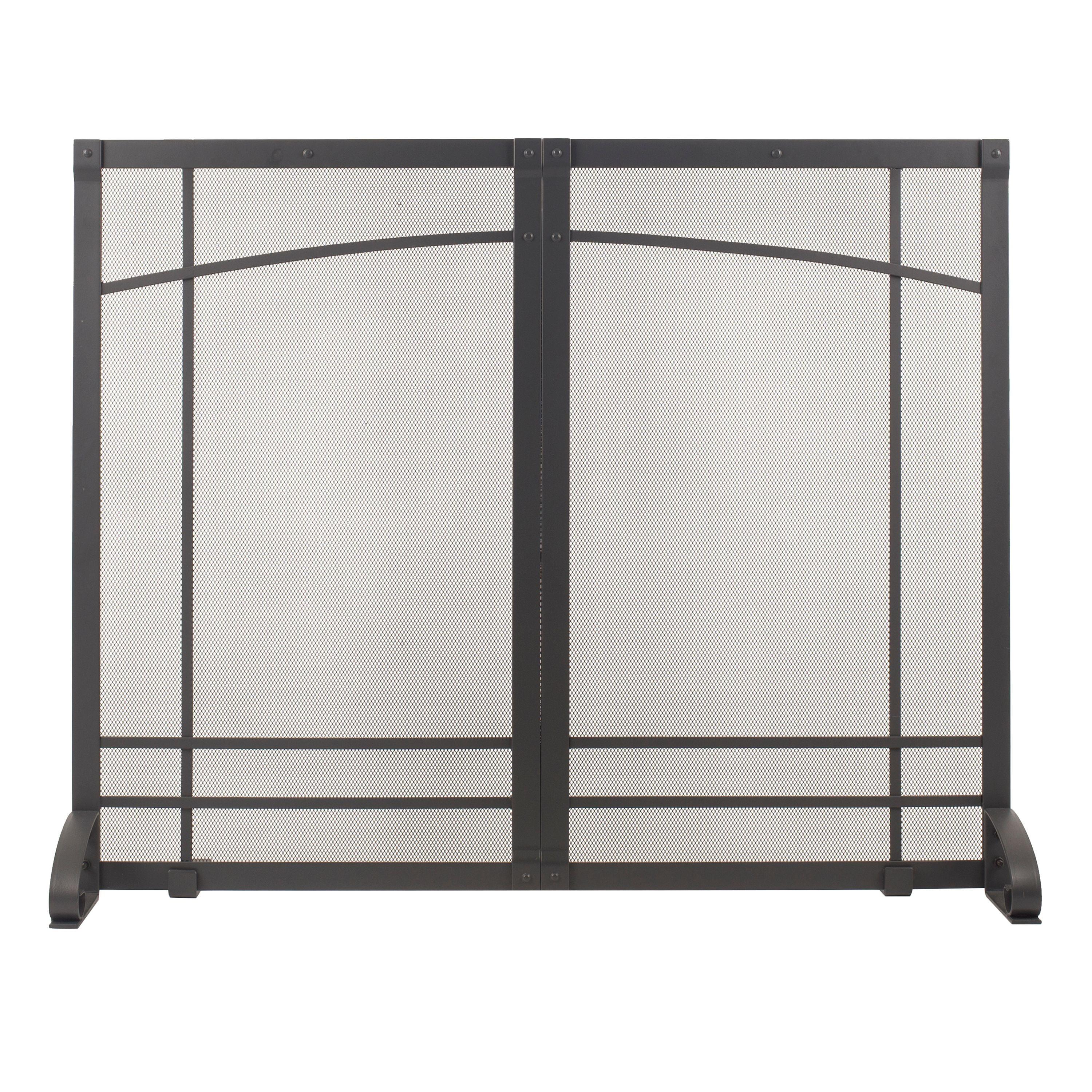 Amherst Iron Black Mesh Single Panel Fireplace Screen