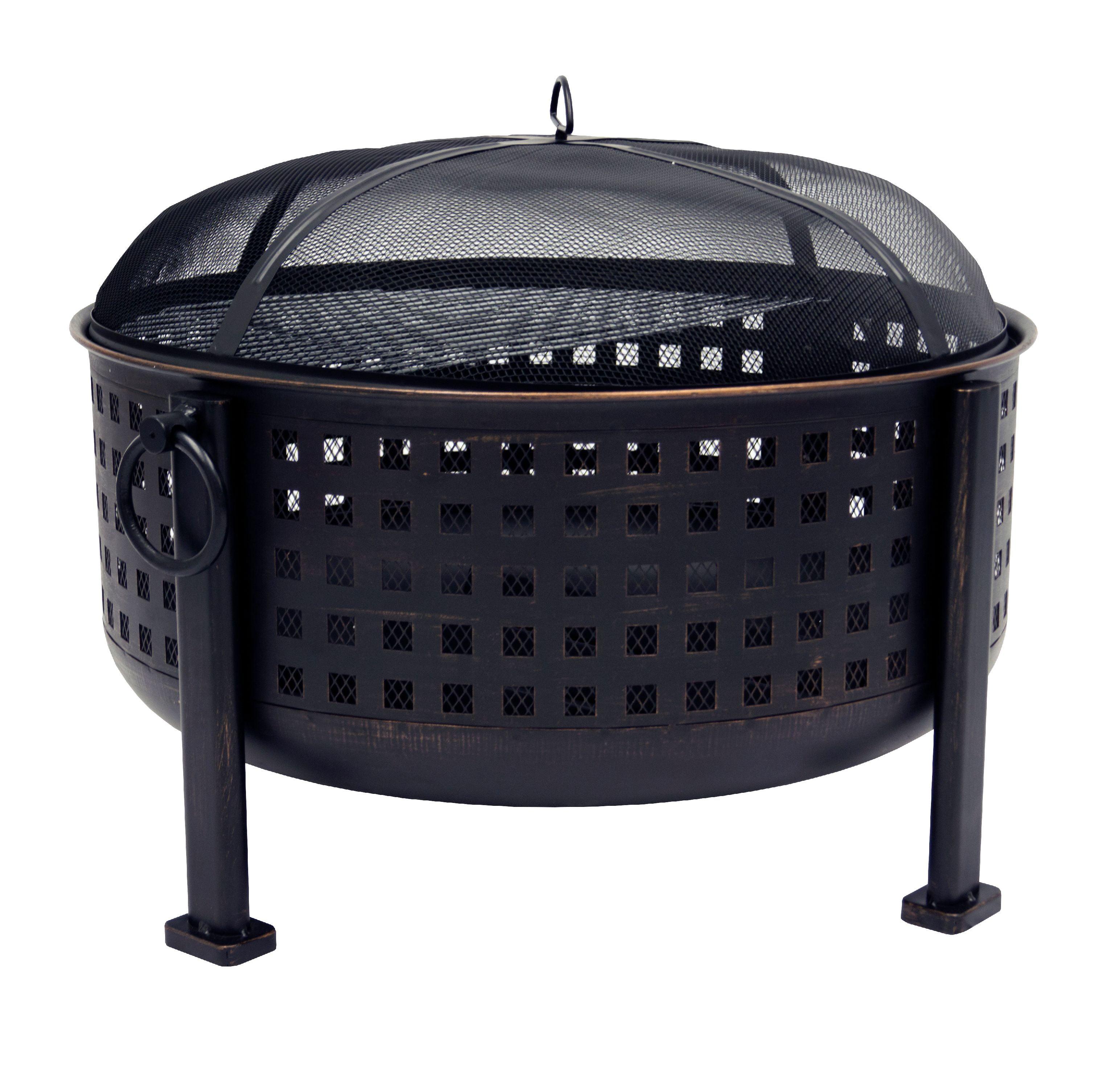 Langston 30" Deep Bowl Bronze Steel Fire Pit