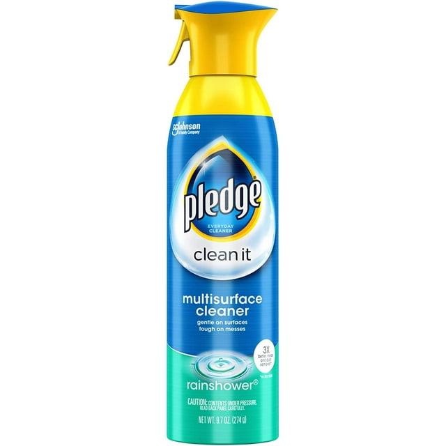Pledge® Multi Surface Cleaner, Everyday Cleaner™, Aerosol, Rainshower Scent, 9.7 oz