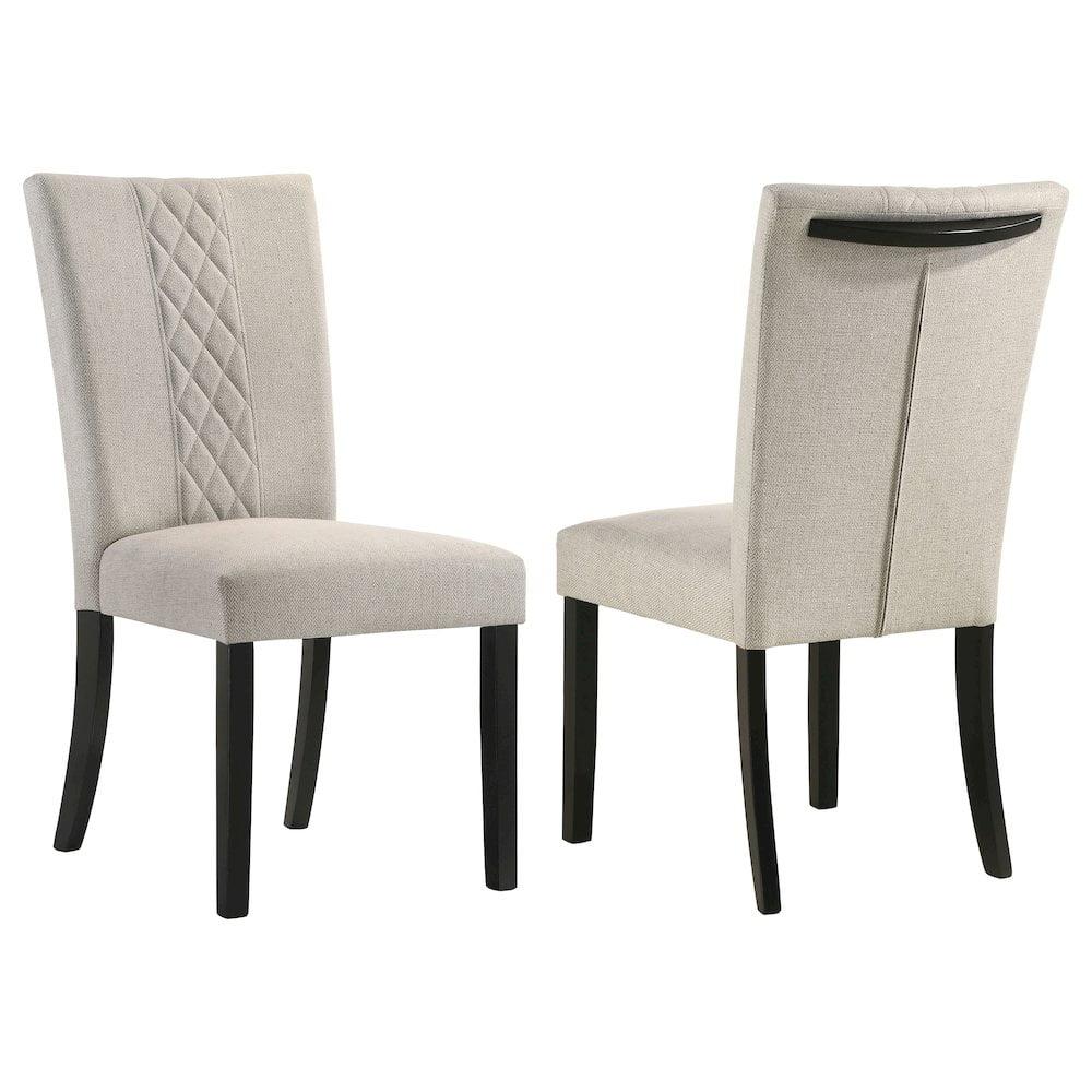 Coaster Malia Fabric Upholstered Solid Back Side Chair Beige and Black