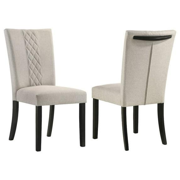 Coaster Malia Fabric Upholstered Solid Back Side Chair Beige and Black