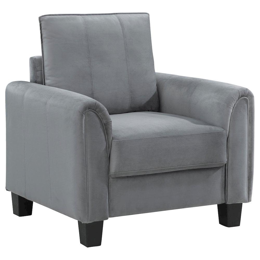 Hokku Designs Exceptional Quality - Hodierne Upholstered Rolled Arm Accent Chair Grey