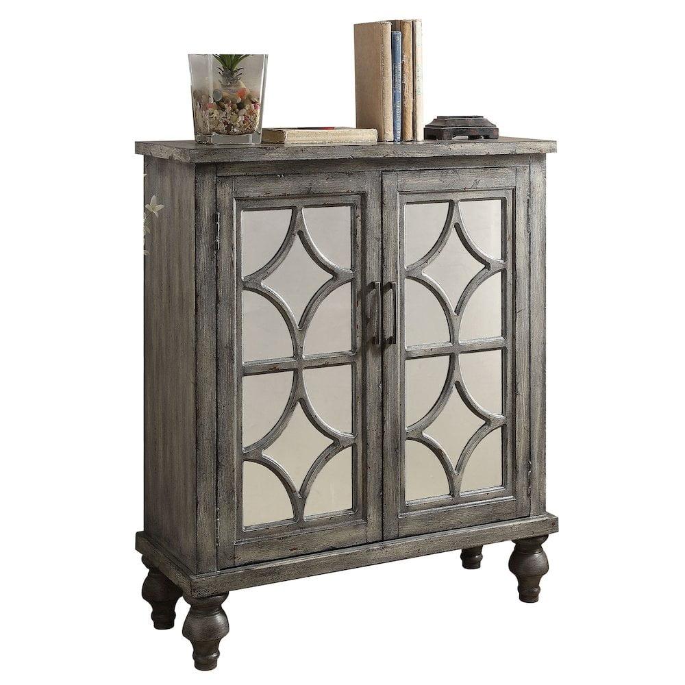 Rosdorf Park Weathered Grey 2-Door Console Table